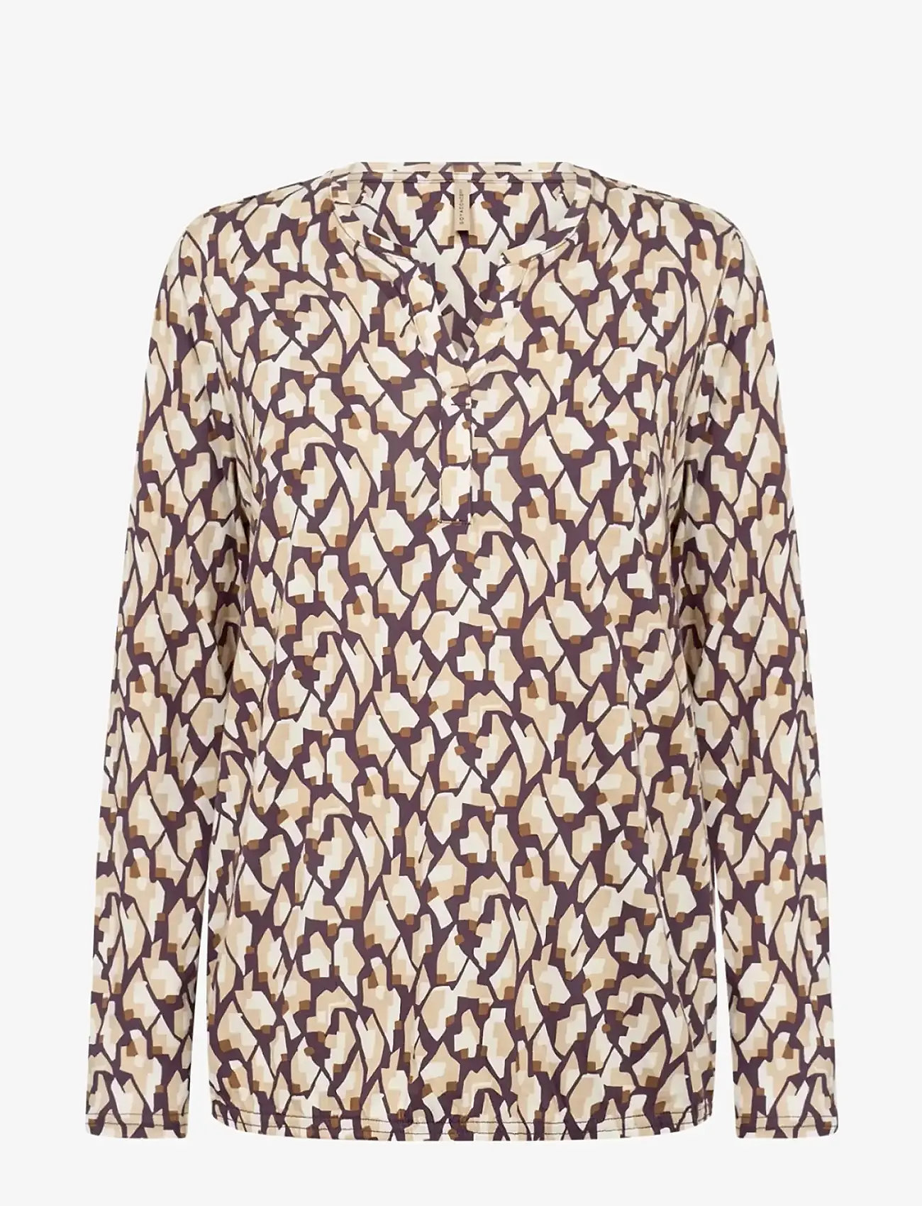 Soyaconcept - SC-FELICITY AOP - long-sleeved blouses - 5120c plum perfect combi - 0