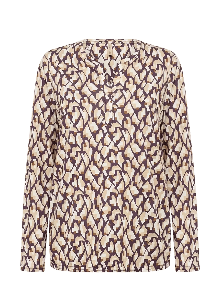 Soyaconcept - SC-FELICITY AOP - langærmede bluser - 5120c plum perfect combi - 1