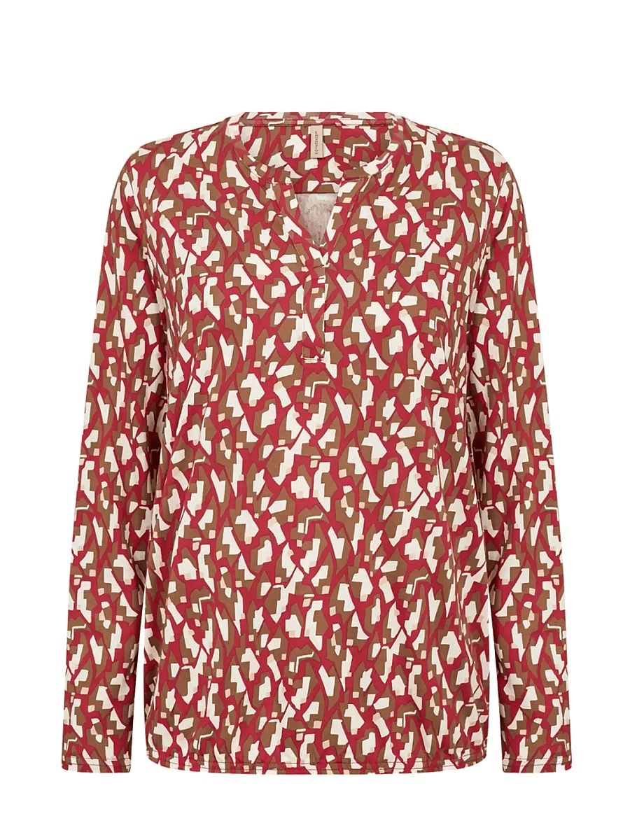 Soyaconcept - SC-FELICITY AOP - langärmelige blusen - 4177c chili pepper combi - 1