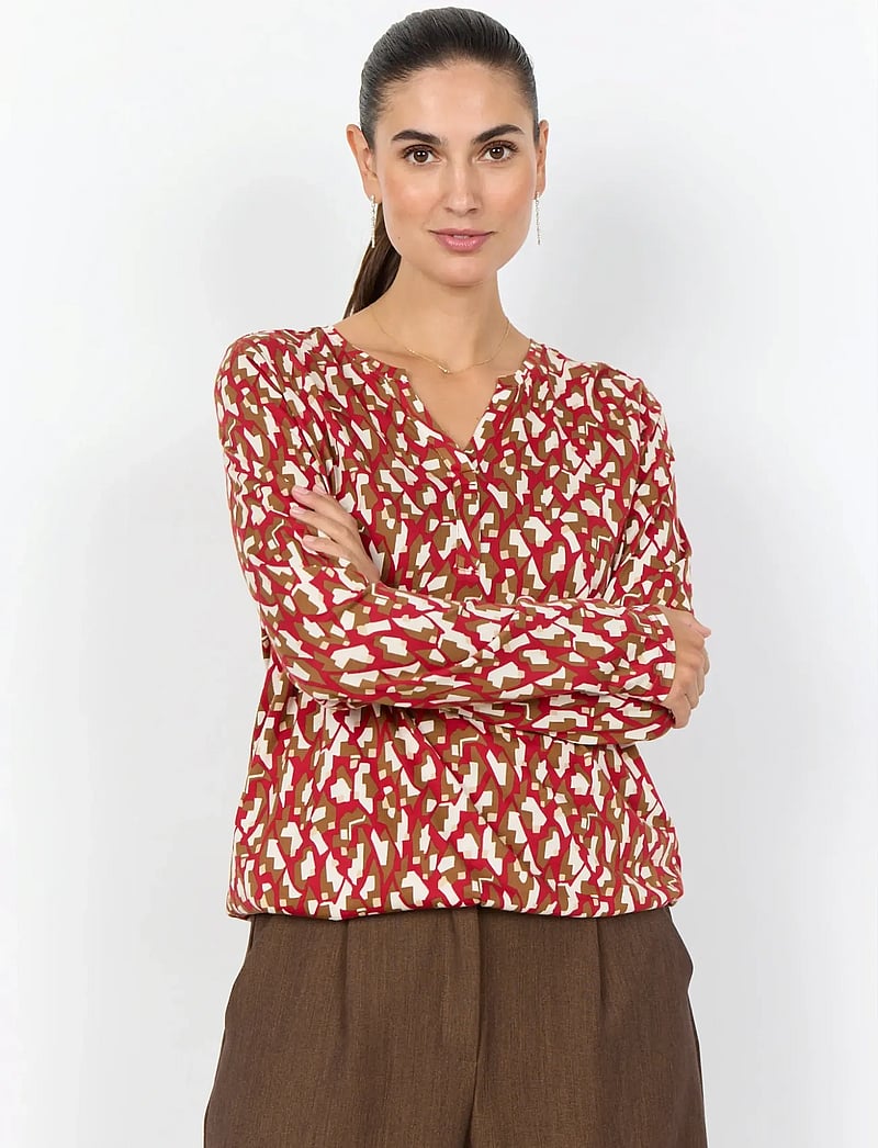 Soyaconcept - SC-FELICITY AOP - langärmlige blusen - 4177c chili pepper combi - 0