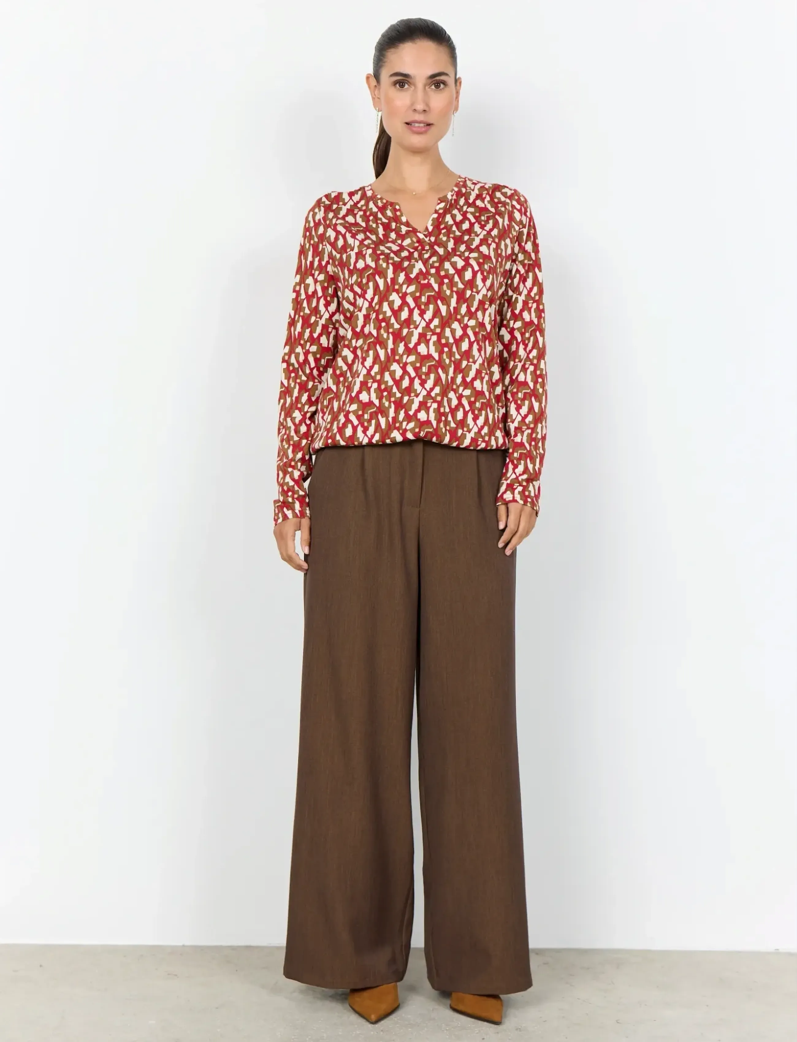 Soyaconcept - SC-FELICITY AOP - long sleeved blouses - 4177c chili pepper combi - 4