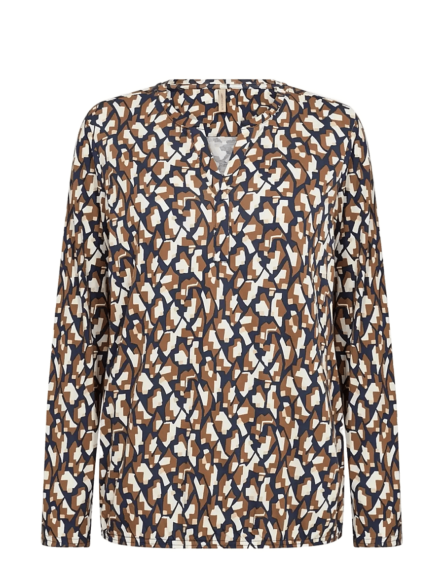 Soyaconcept - SC-FELICITY AOP - langærmede bluser - 6905c navy blazer combi - 1