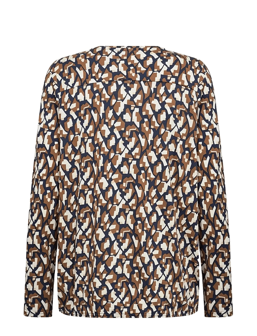 Soyaconcept - SC-FELICITY AOP - langærmede bluser - 6905c navy blazer combi - 2