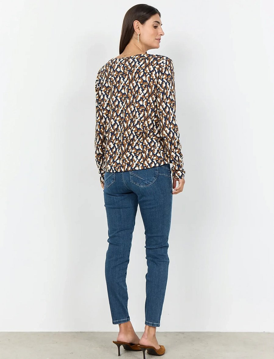 Soyaconcept - SC-FELICITY AOP - langærmede bluser - 6905c navy blazer combi - 3