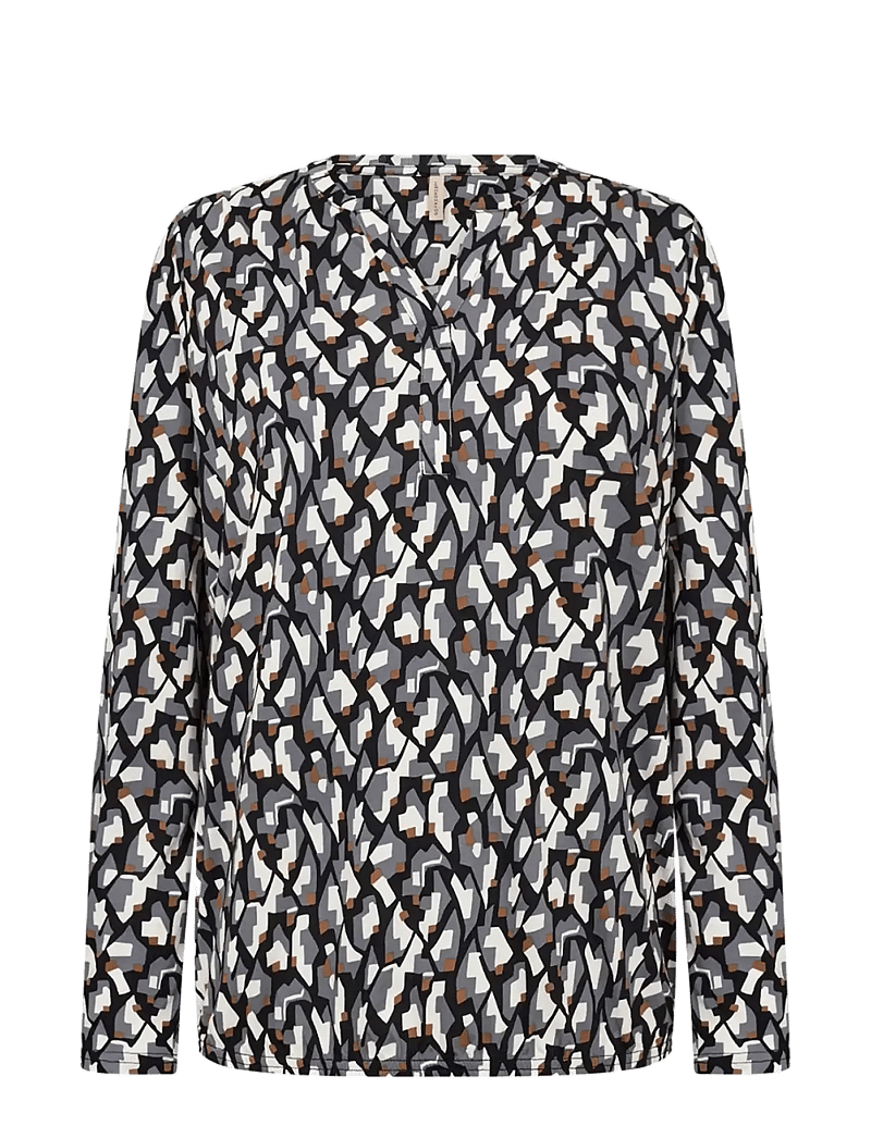 Soyaconcept - SC-FELICITY AOP - langærmede bluser - 9999 black combi - 1