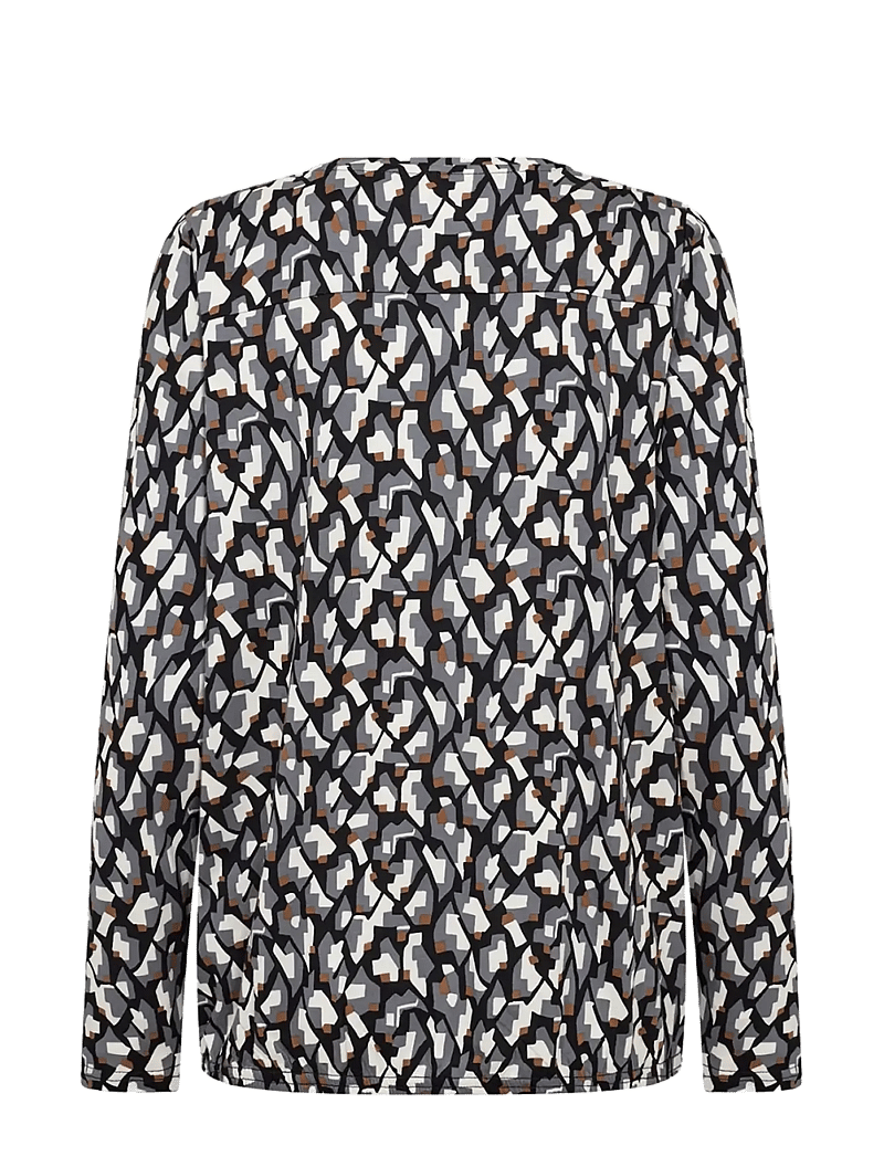 Soyaconcept - SC-FELICITY AOP - langærmede bluser - 9999 black combi - 2