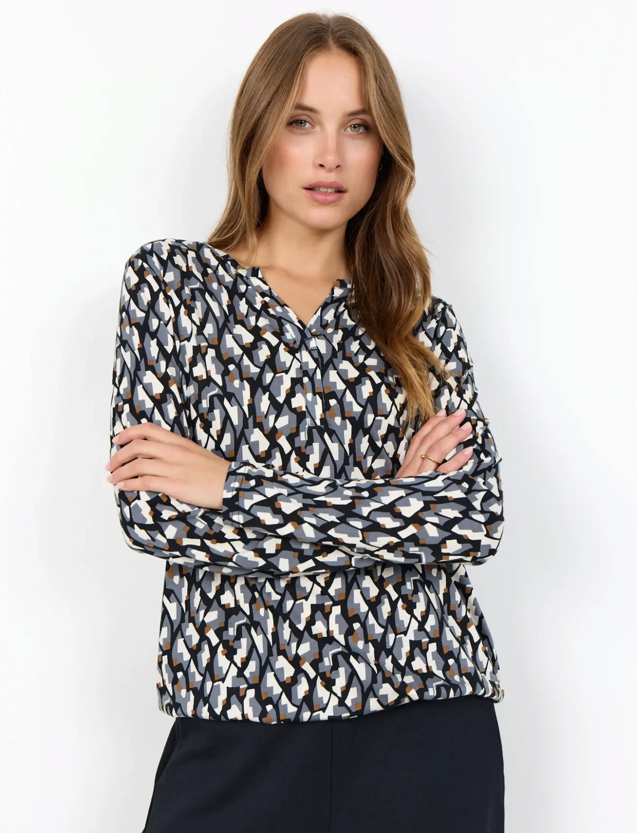 Soyaconcept SC-FELICITY AOP - Blūzes un krekli - 9999 BLACK COMBI / multi