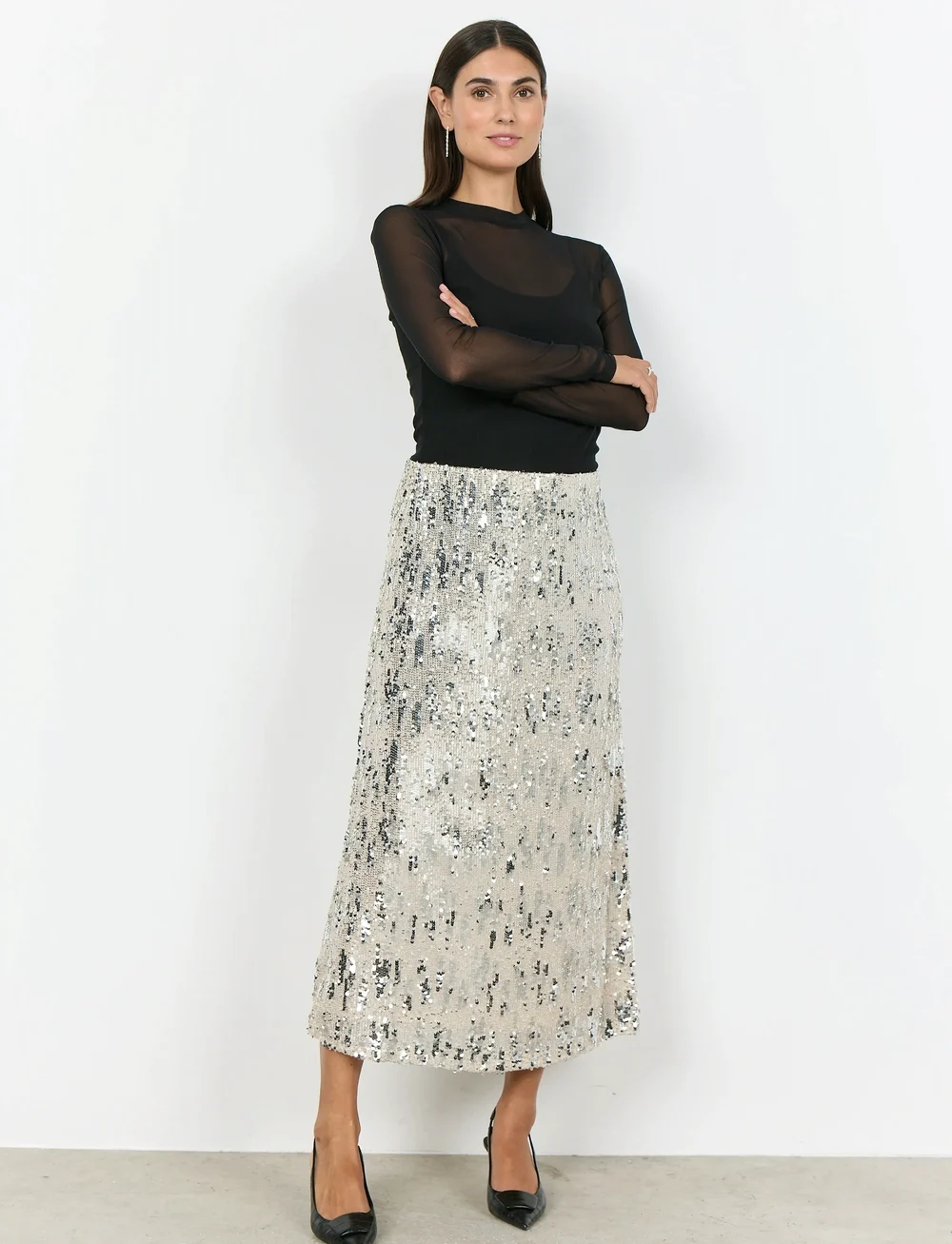 Soyaconcept - SC-ANGEL - paillet nederdele - 1620 cream - 0