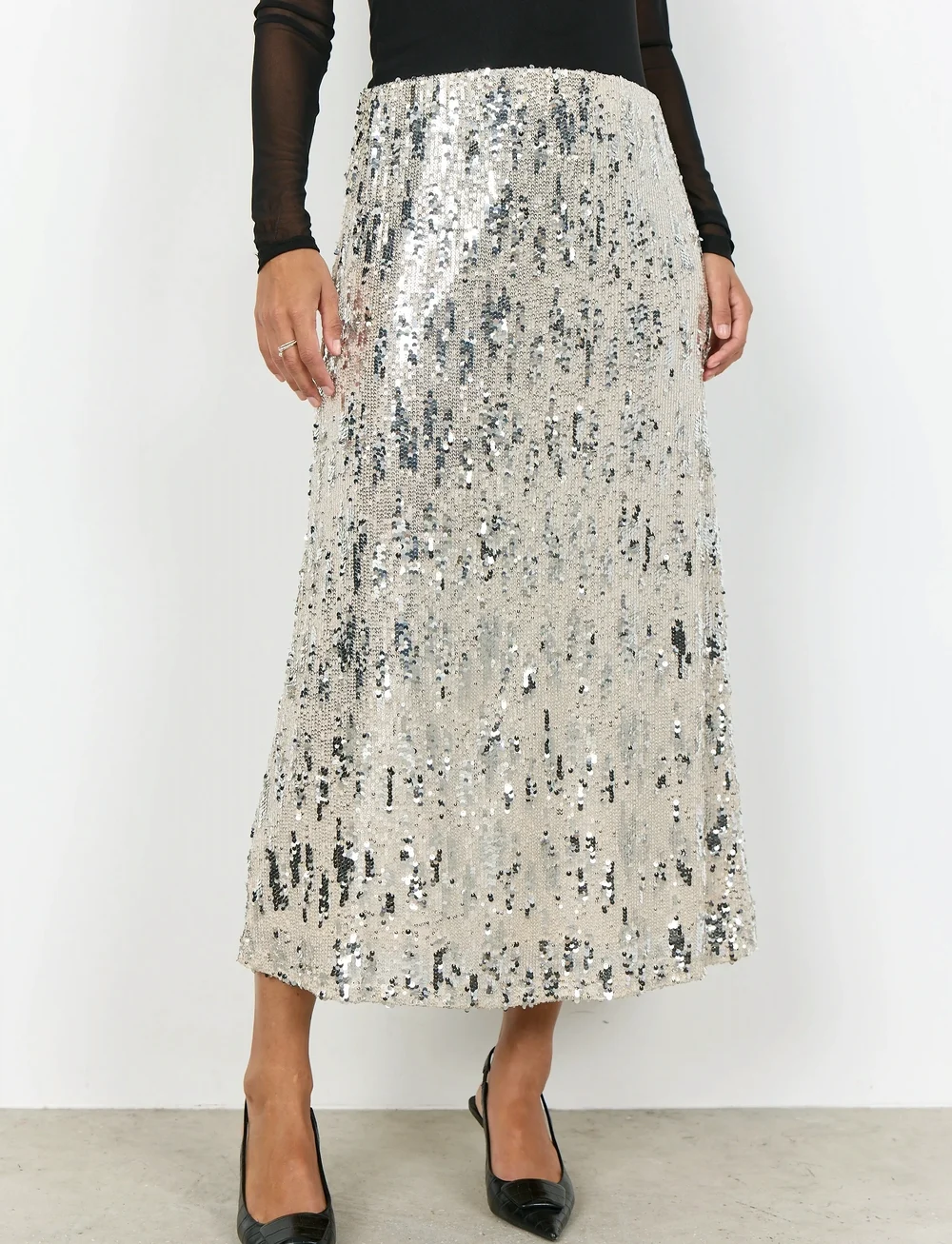 Soyaconcept - SC-ANGEL - paillet nederdele - 1620 cream - 3