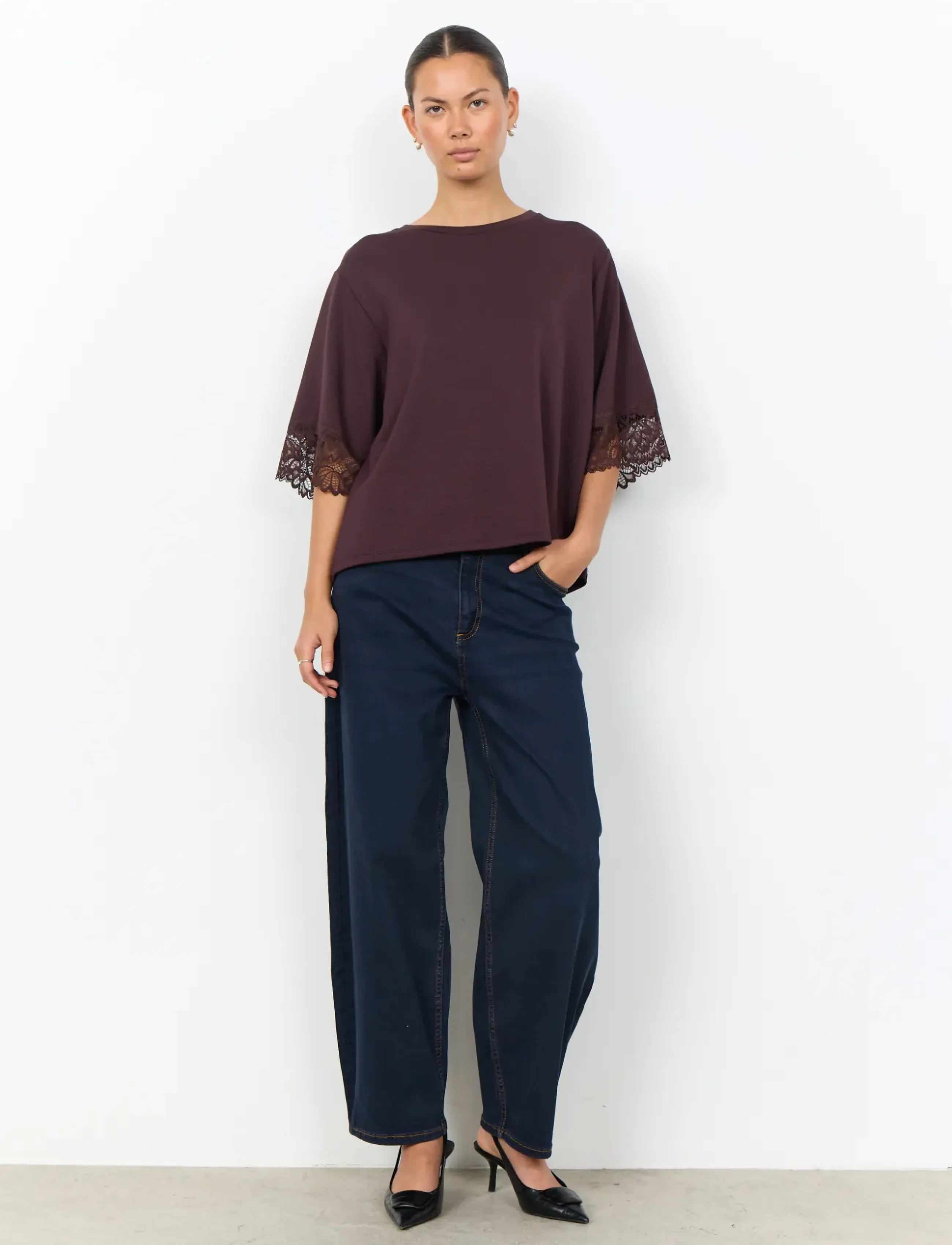 Soyaconcept - SC-BANU - lühikeste varrukatega pluusid - 8980 chocolate plum - 4