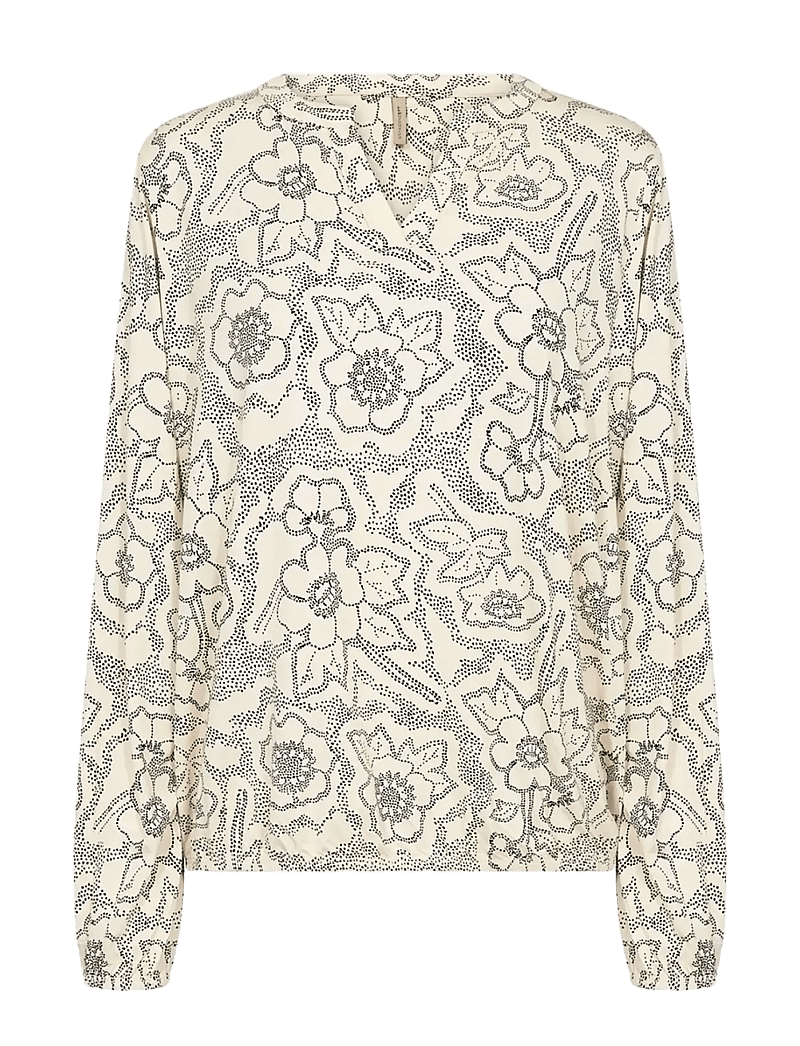 Soyaconcept - SC-MARICA AOP - langärmlige blusen - 1620 cream combi - 1