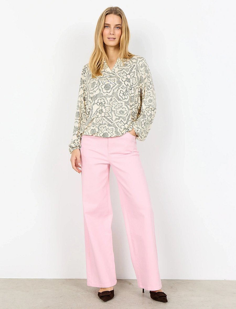 Soyaconcept - SC-MARICA AOP - langærmede bluser - 1620 cream combi - 3
