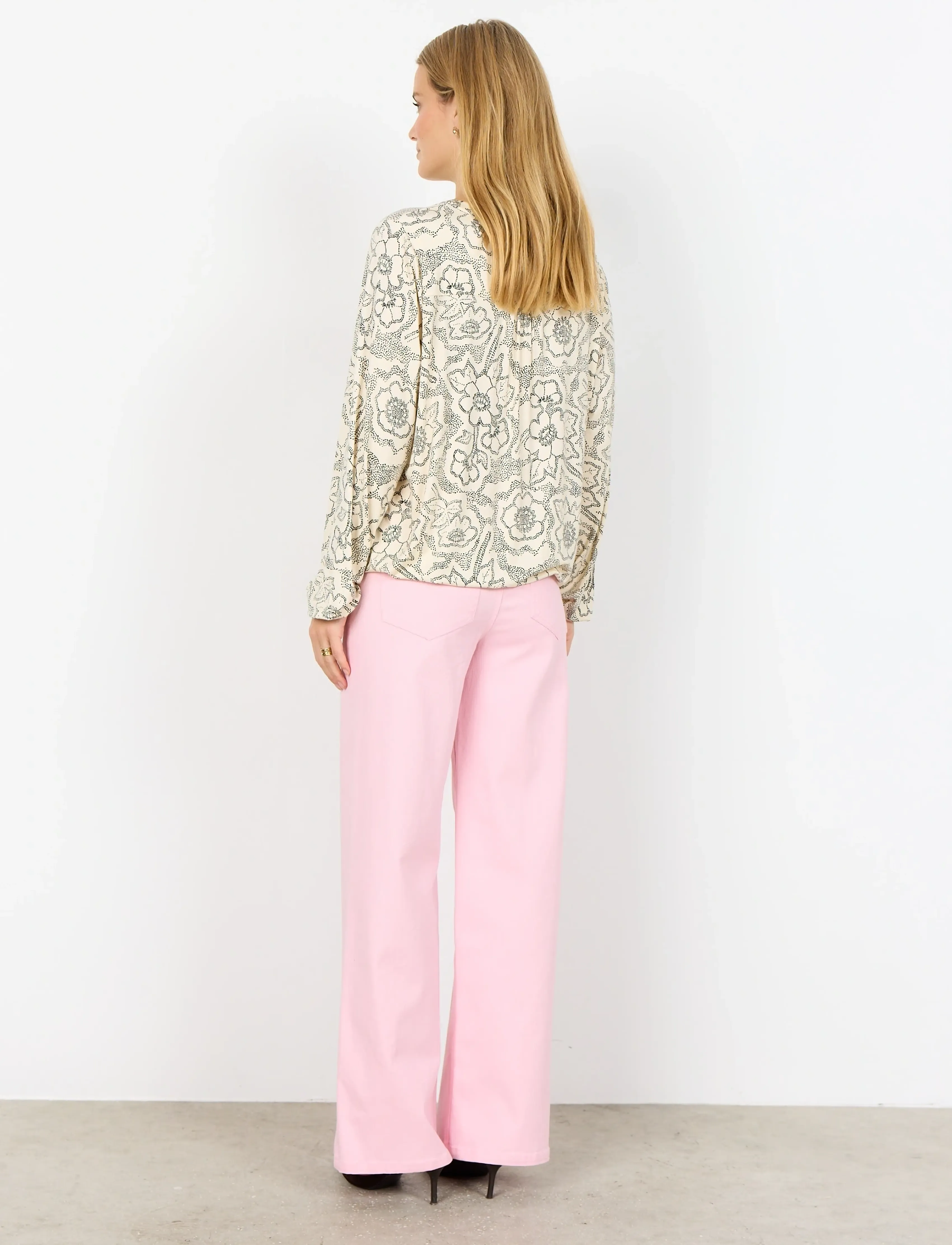 Soyaconcept - SC-MARICA AOP - langærmede bluser - 1620 cream combi - 4