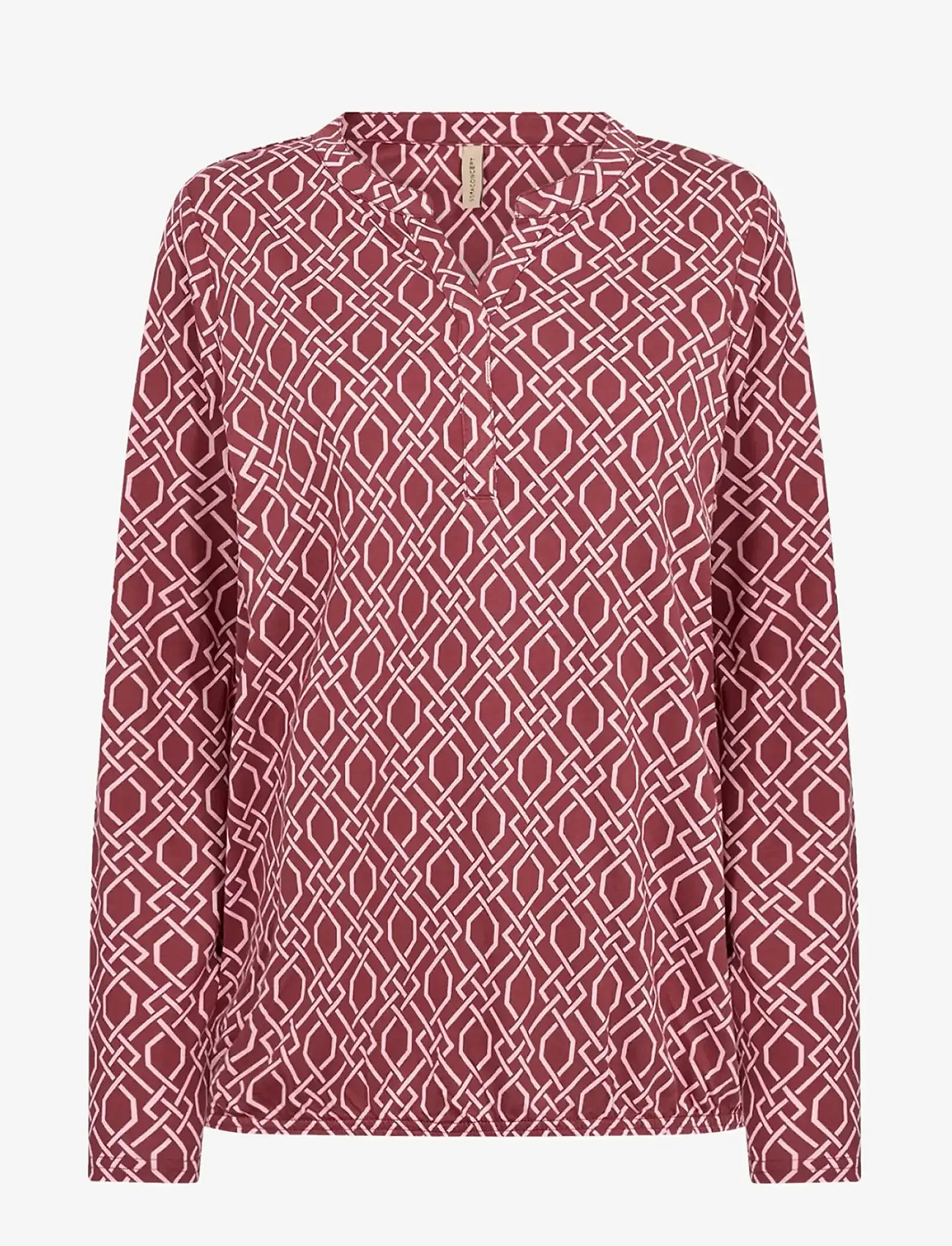 Soyaconcept - SC-FELICITY AOP - langärmlige blusen - 4470c dk. red combi - 1