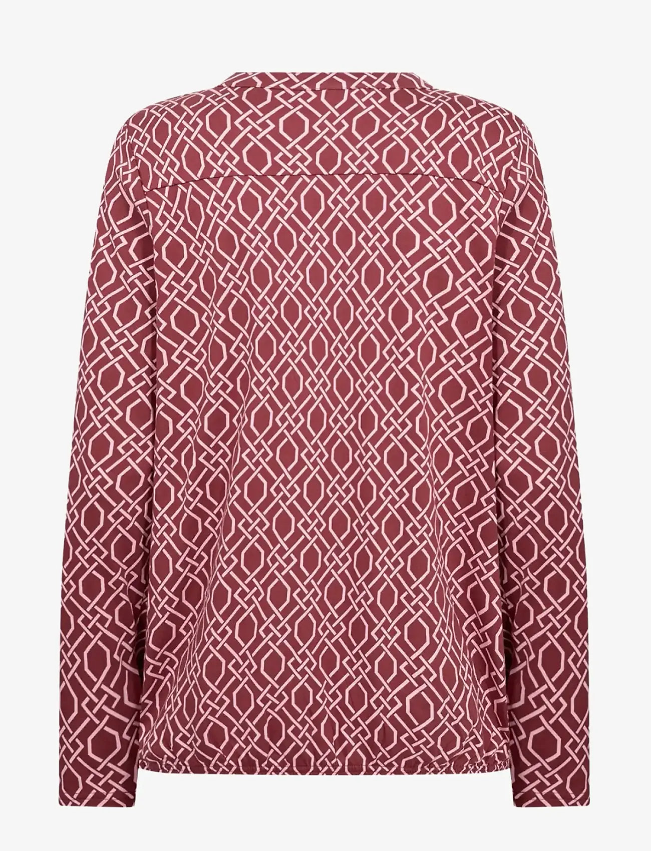 Soyaconcept - SC-FELICITY AOP - langärmlige blusen - 4470c dk. red combi - 2
