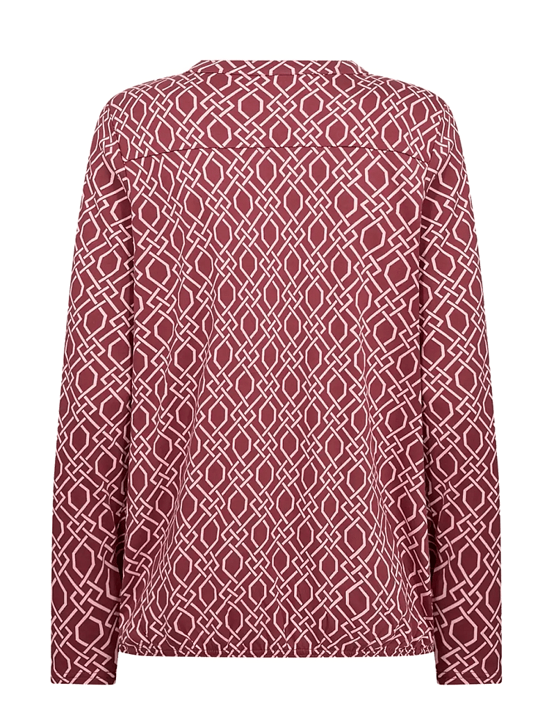 Soyaconcept - SC-FELICITY AOP - langärmlige blusen - 4470c dk. red combi - 2