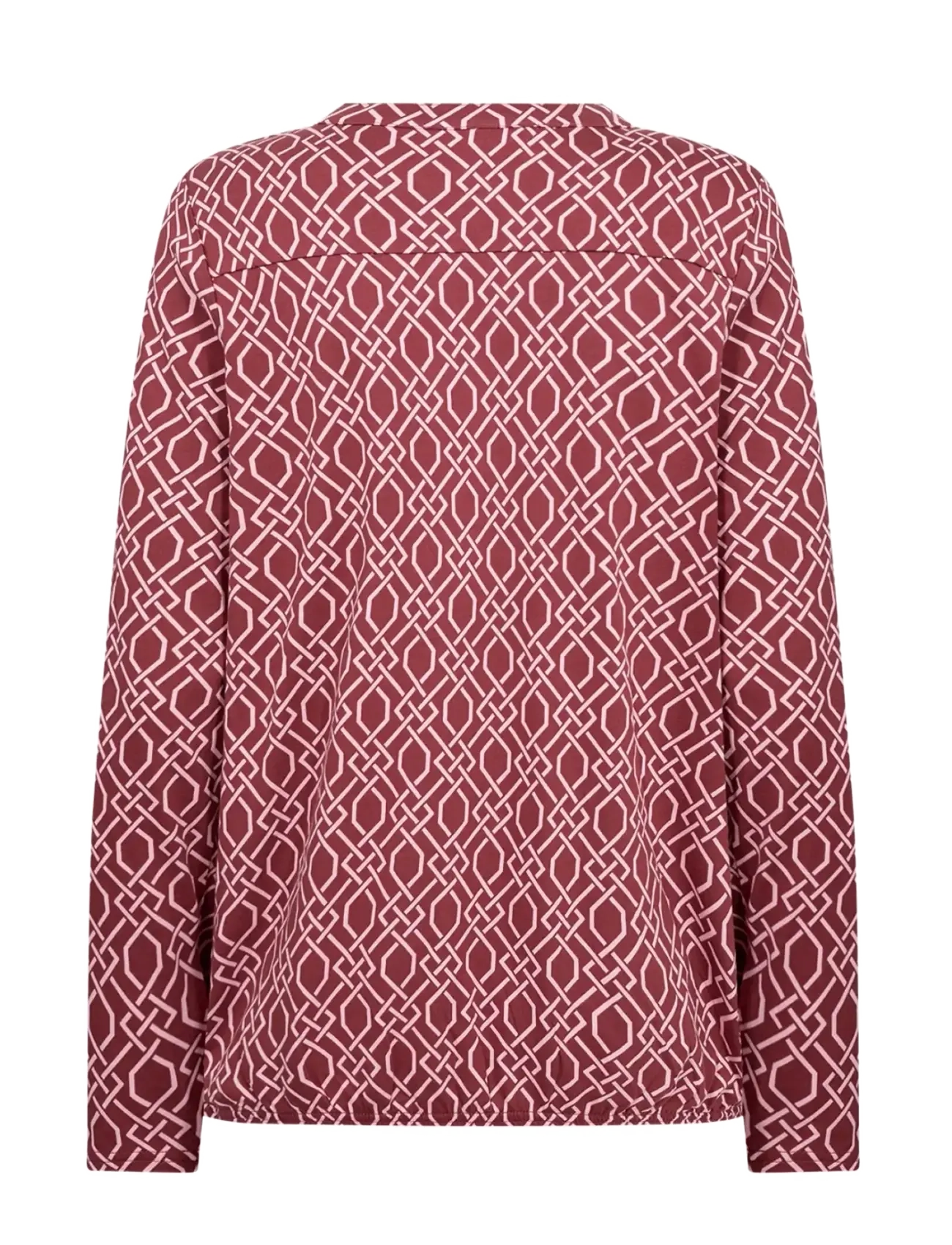 Soyaconcept - SC-FELICITY AOP - blūzes ar garām piedurknēm - 4470c dk. red combi - 2