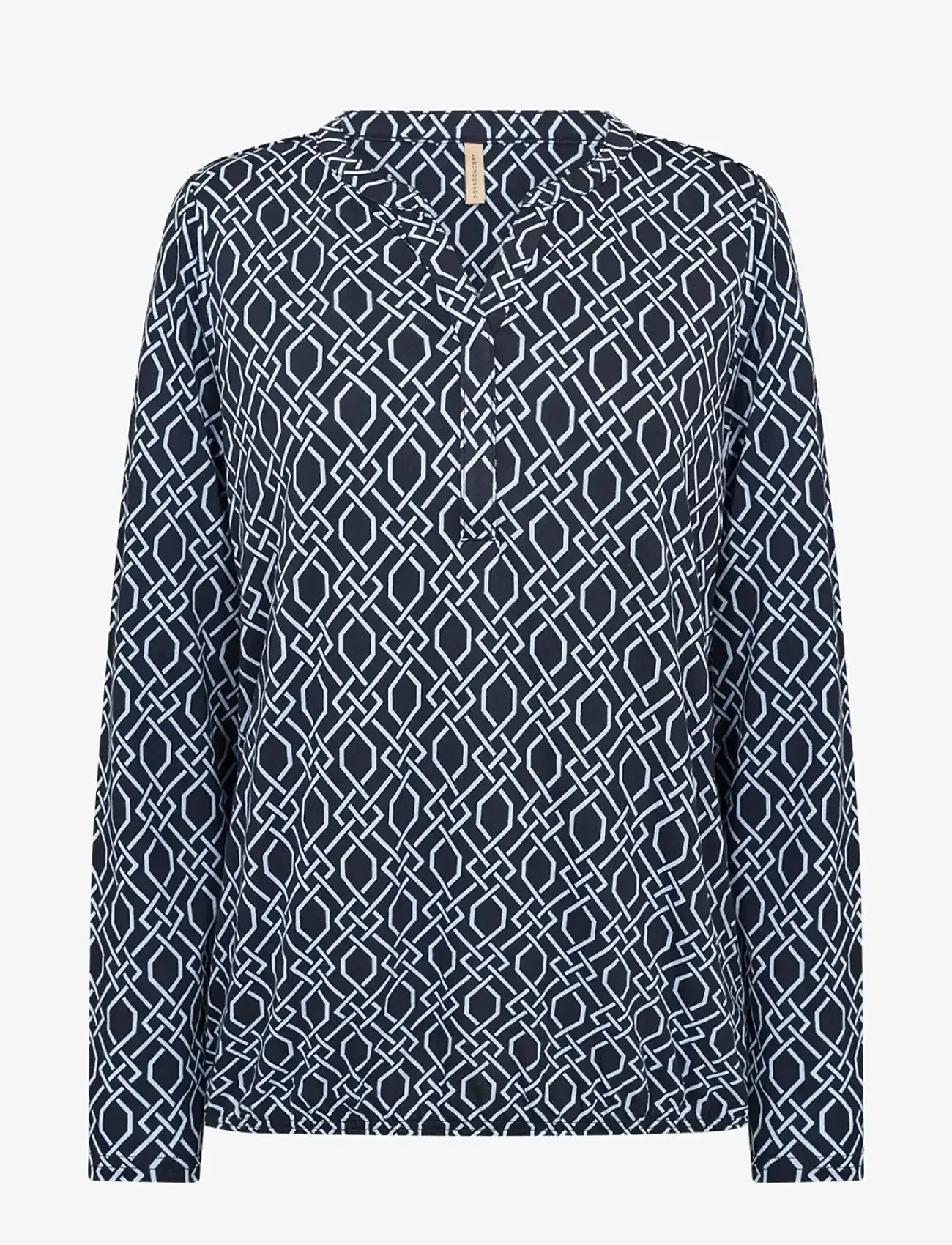 Soyaconcept - SC-FELICITY AOP - langärmlige blusen - 6910 navy combi - 1