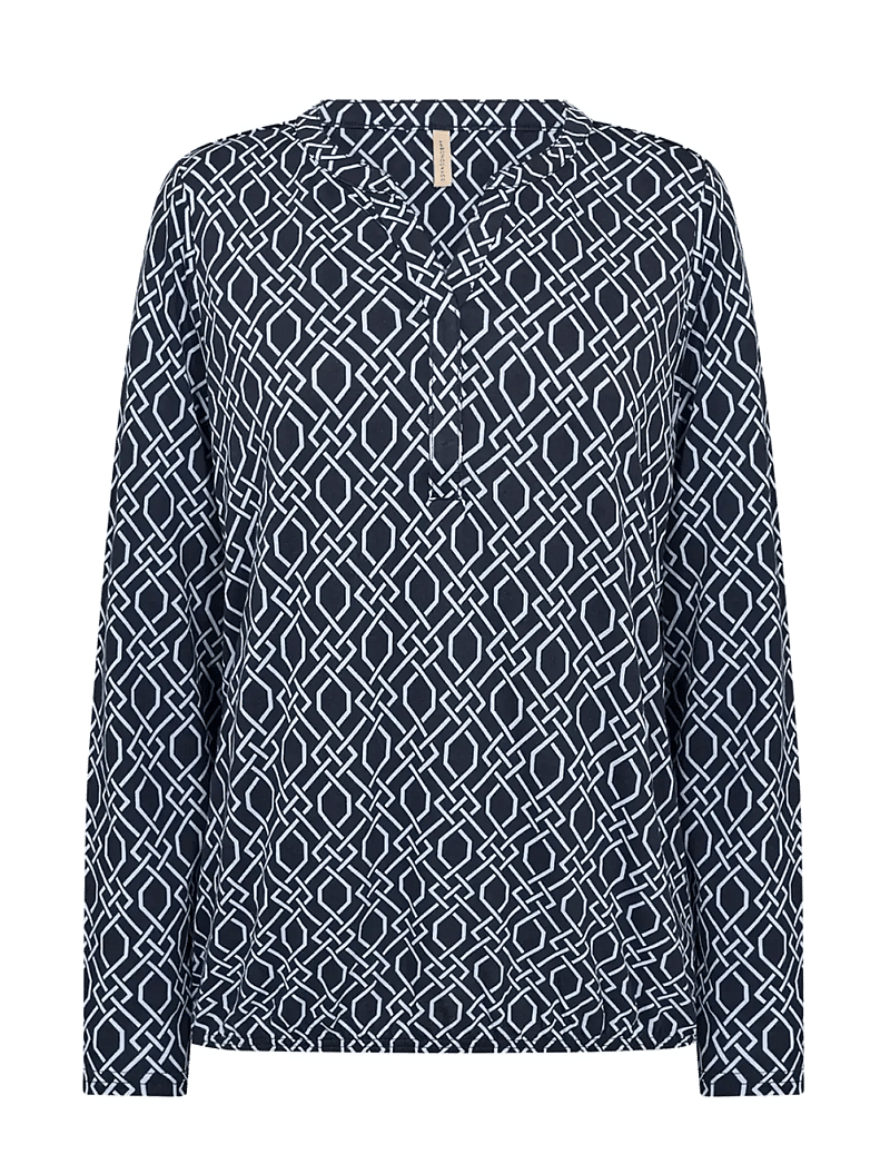Soyaconcept - SC-FELICITY AOP - langärmlige blusen - 6910 navy combi - 1