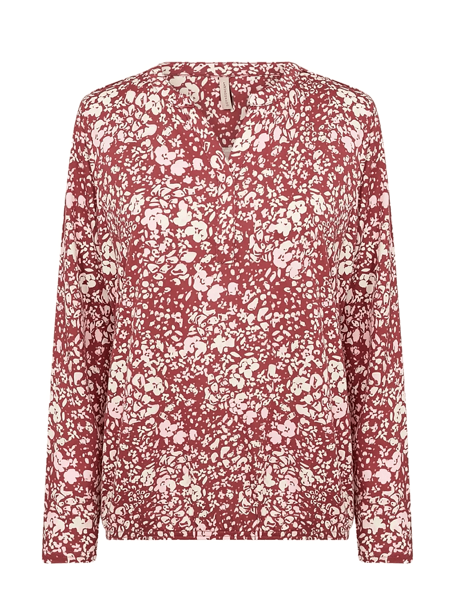 Soyaconcept - SC-FELICITY AOP - pitkähihaiset kauluspaidat - 4470c dk. red combi - 1