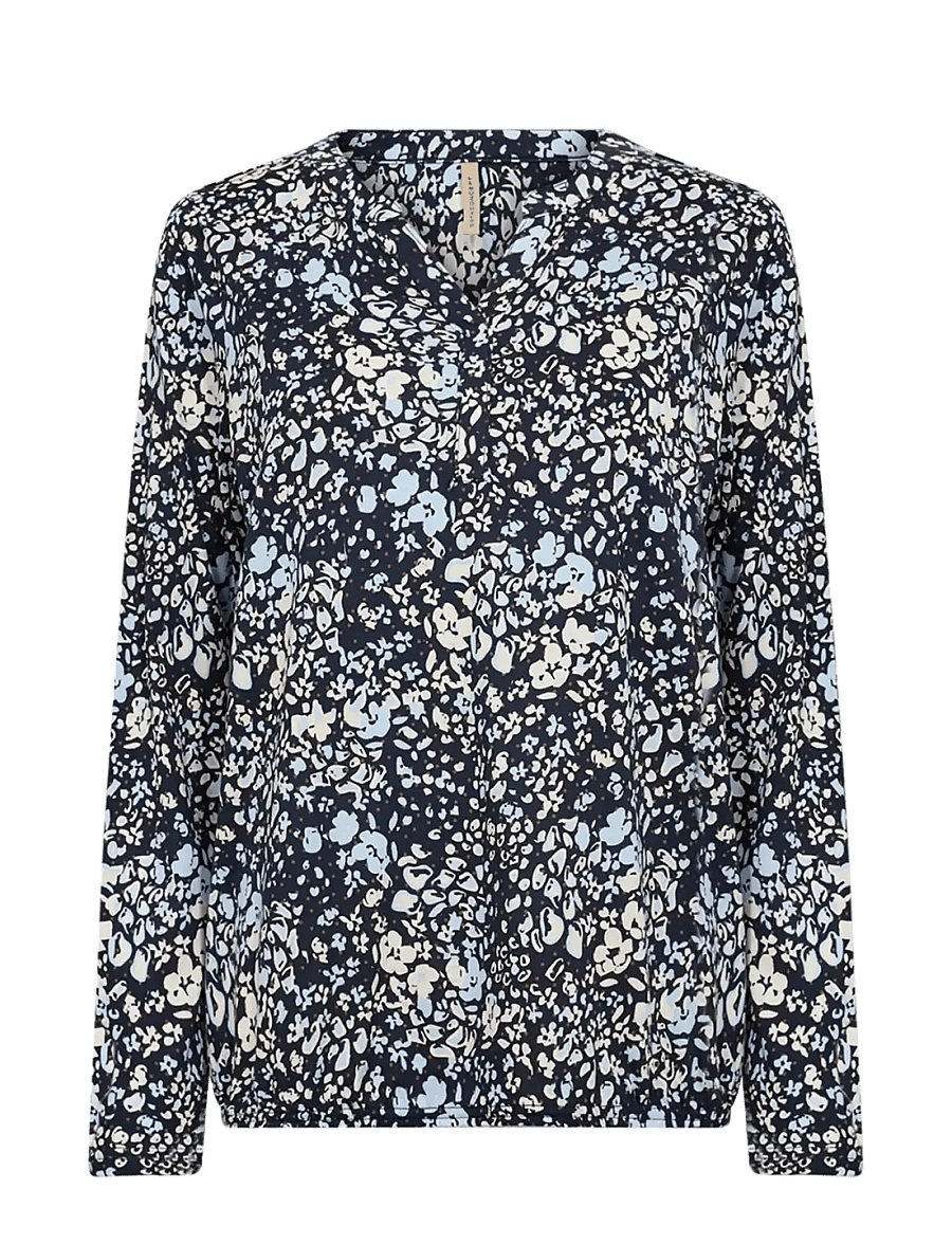 Soyaconcept - SC-FELICITY AOP - pitkähihaiset kauluspaidat - 6910 navy combi - 1