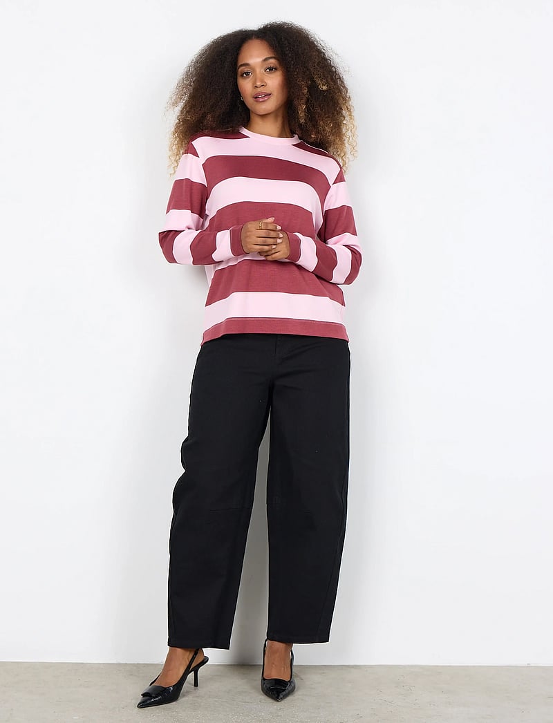 Soyaconcept - SC-BARNI - langärmlige tops - 4470c dk. red combi - 3