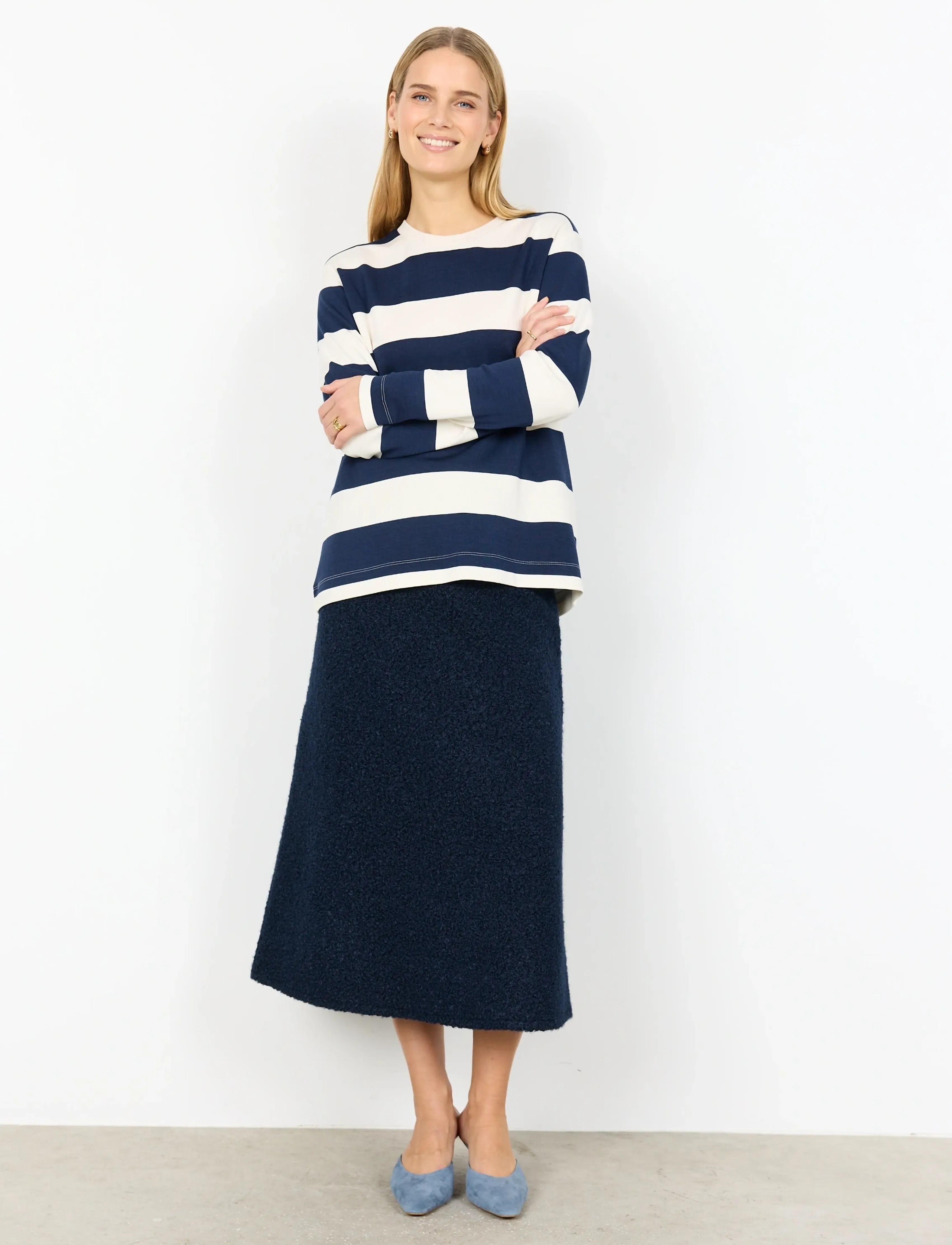 Soyaconcept - SC-BARNI - langärmlige tops - 6910 navy combi - 3