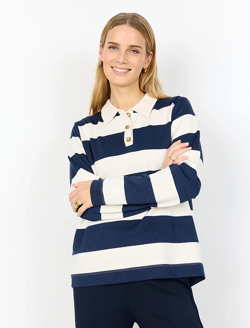 Soyaconcept - SC-BARNI - langärmlige tops - 6910 navy combi - 0