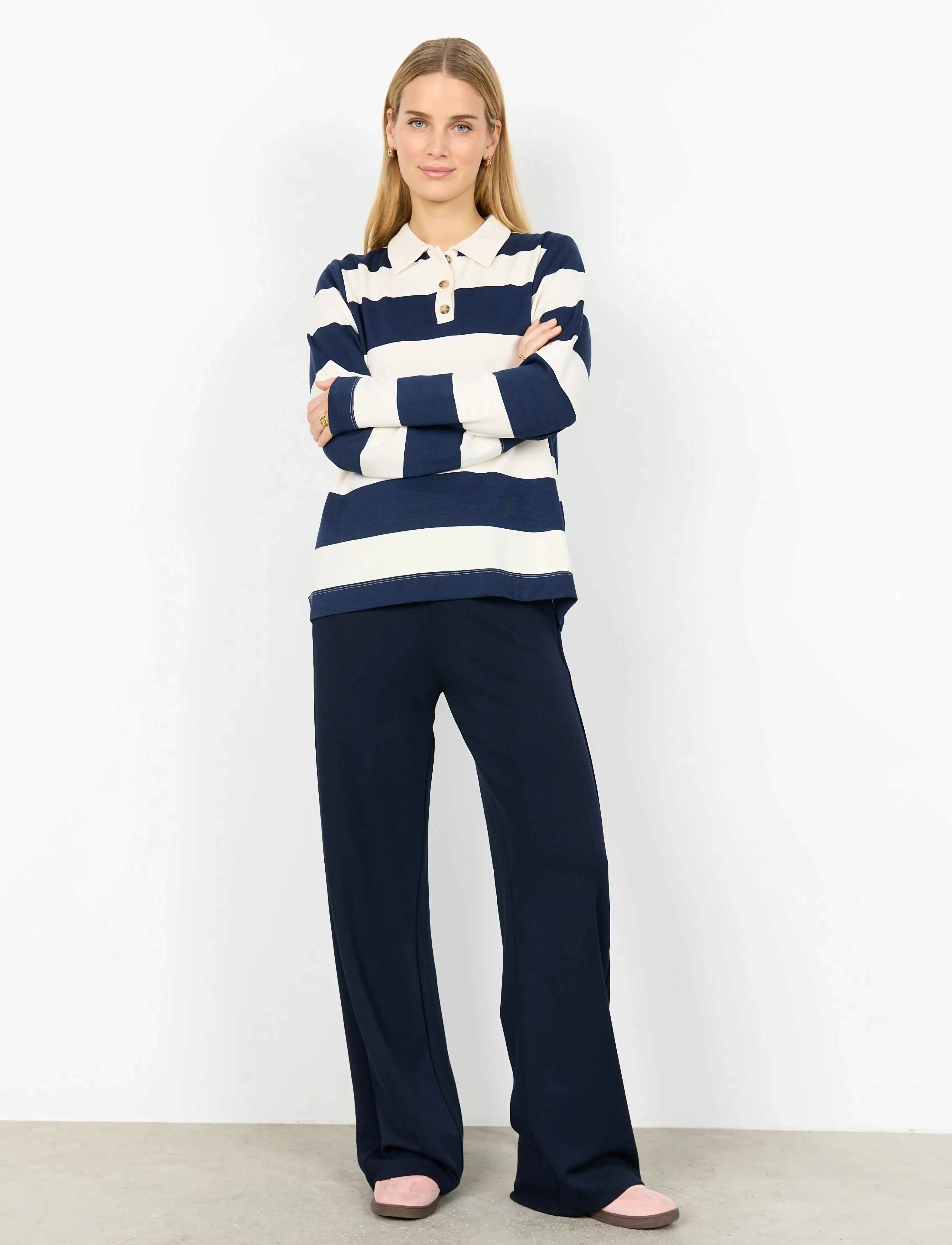 Soyaconcept - SC-BARNI - langärmlige tops - 6910 navy combi - 3
