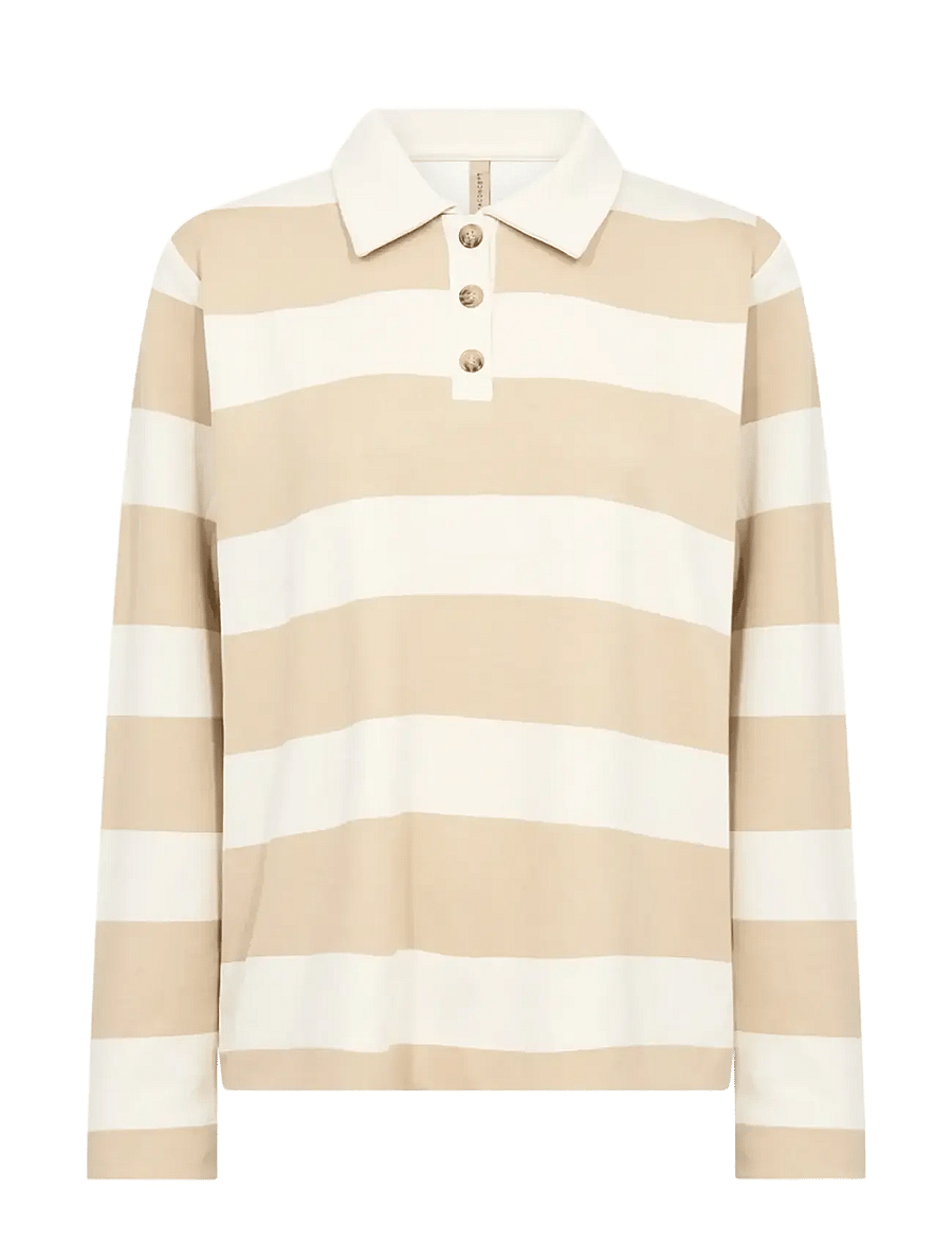 Soyaconcept - SC-BARNI - langärmlige tops - 8008 sand combi - 1