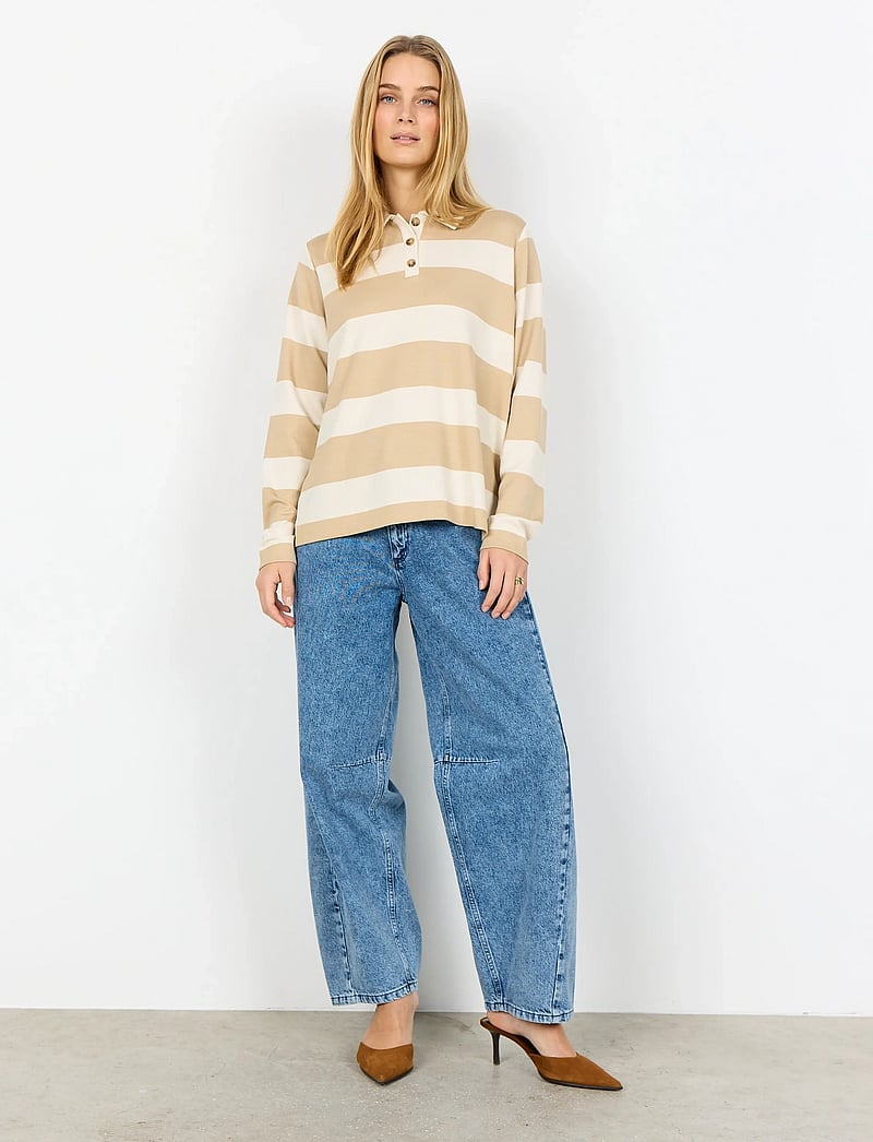 Soyaconcept - SC-BARNI - langärmlige tops - 8008 sand combi - 3