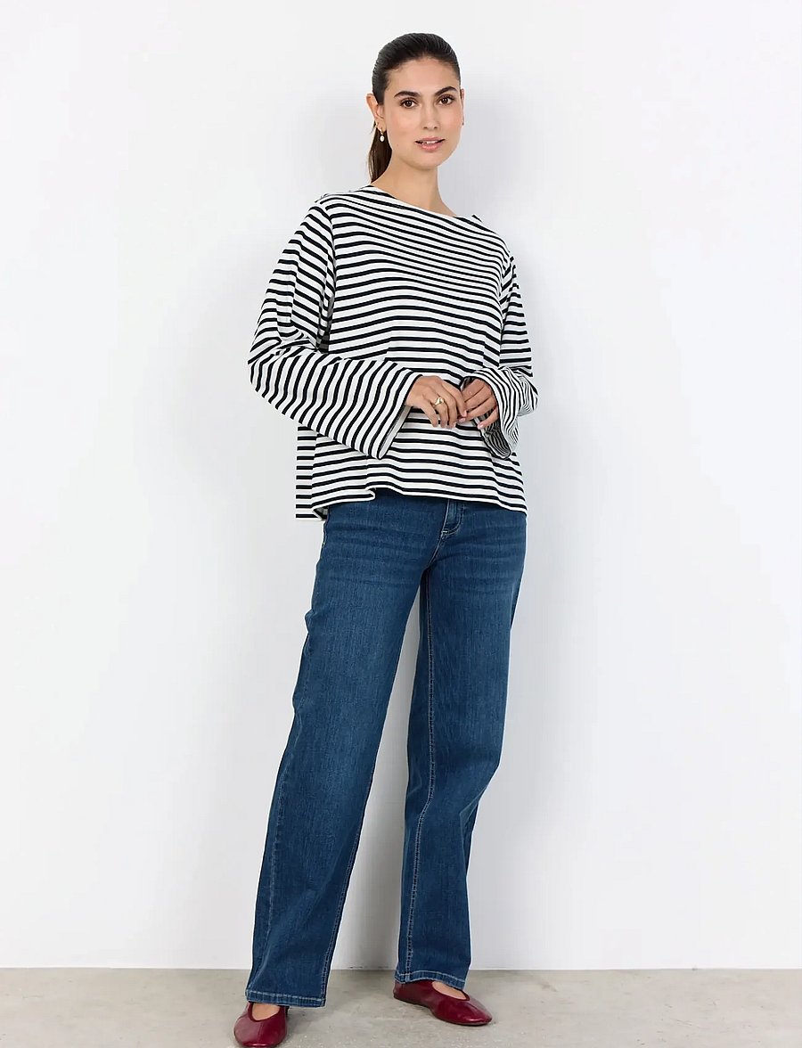 Soyaconcept - SC-BRI - långärmade blusar - 6910 navy combi - 4