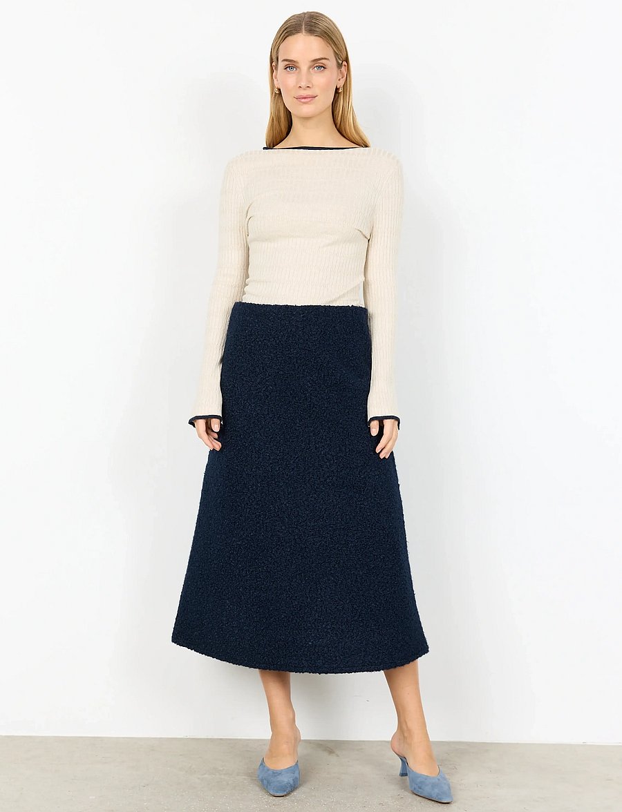 Soyaconcept - SC-SHAIMA - midi nederdele - 6910 navy - 0