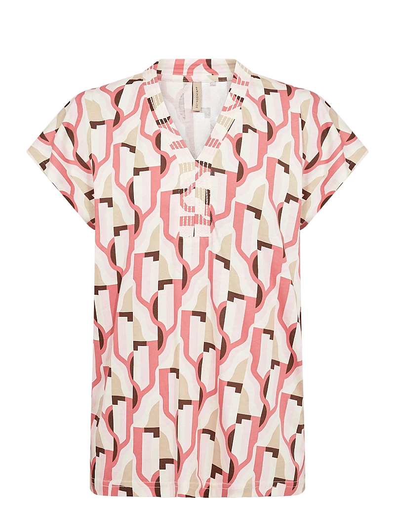 Soyaconcept - SC-FELICITY AOP - kurzämlige blusen - 4390 rapture rose combi - 0