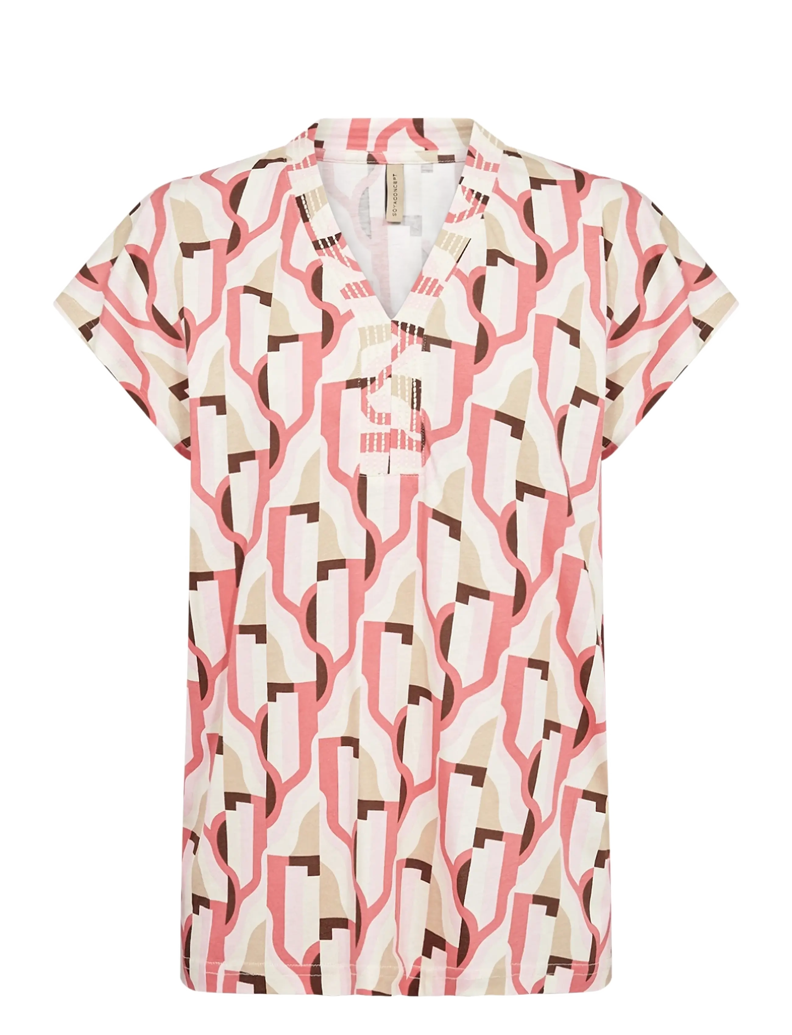 Soyaconcept - SC-FELICITY AOP - lühikeste varrukatega pluusid - 4390 rapture rose combi - 1