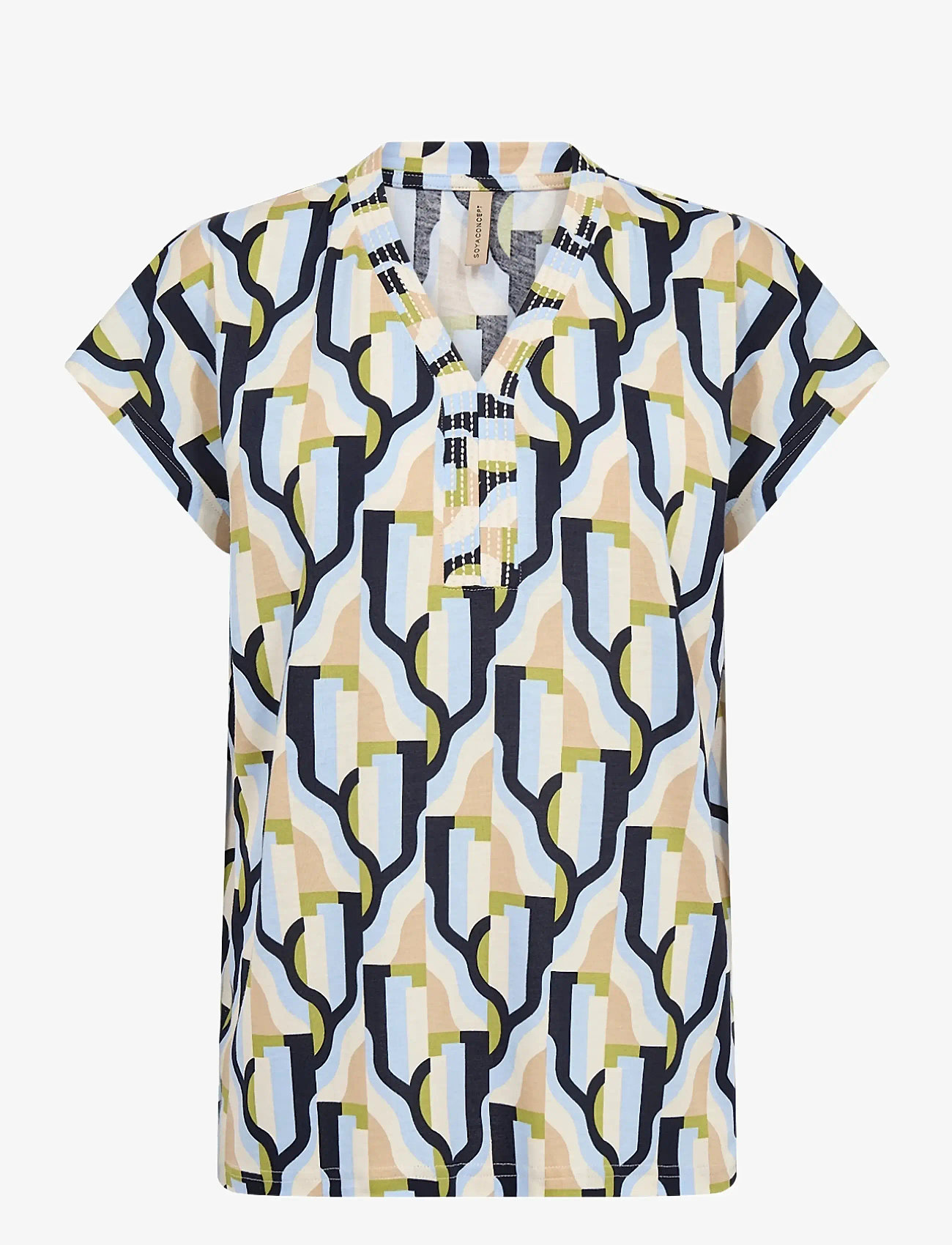 Soyaconcept - SC-FELICITY AOP - kurzämlige blusen - 6250 windsurfer combi - 0