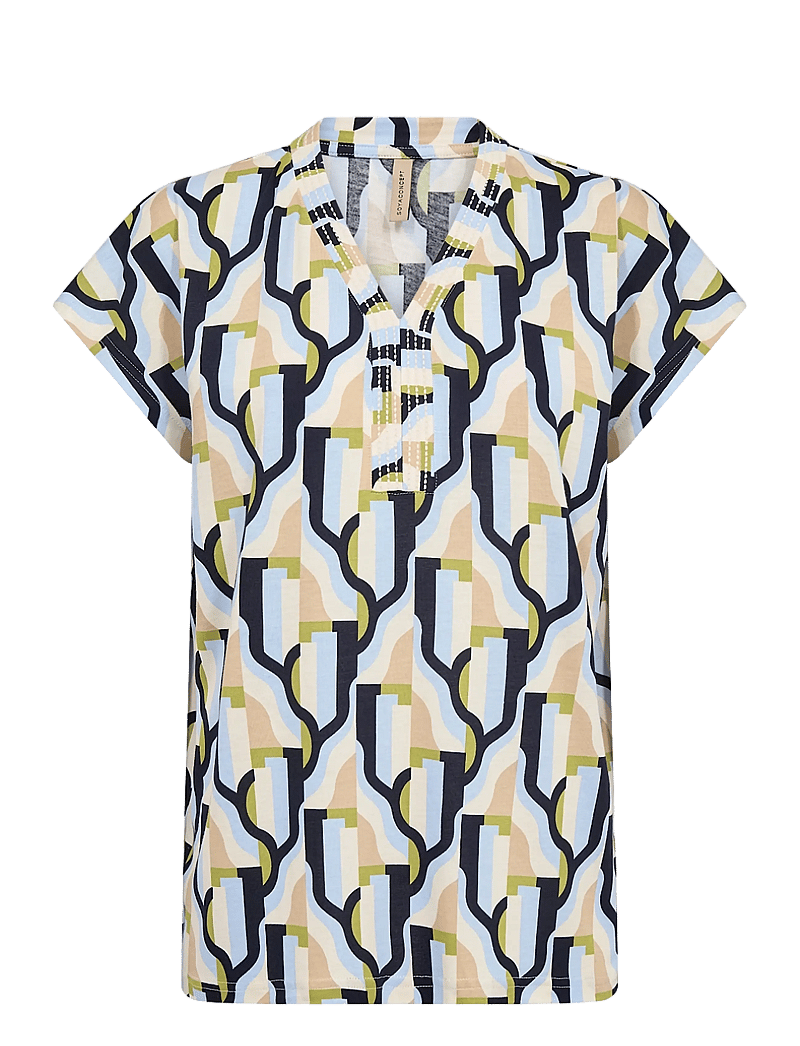 Soyaconcept - SC-FELICITY AOP - kurzämlige blusen - 6250 windsurfer combi - 0