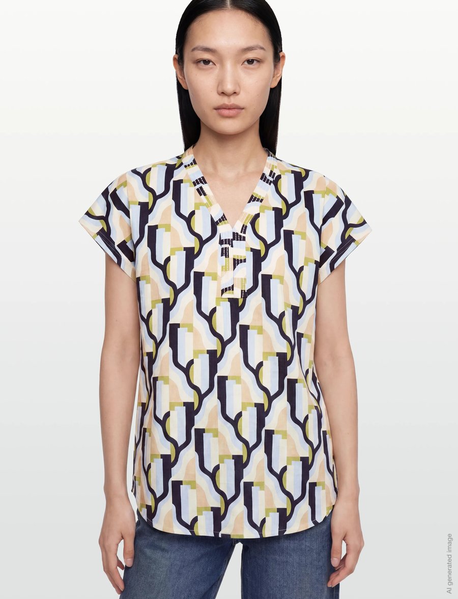 Soyaconcept - SC-FELICITY AOP - kurzärmelige blusen - 6250 windsurfer combi - 3