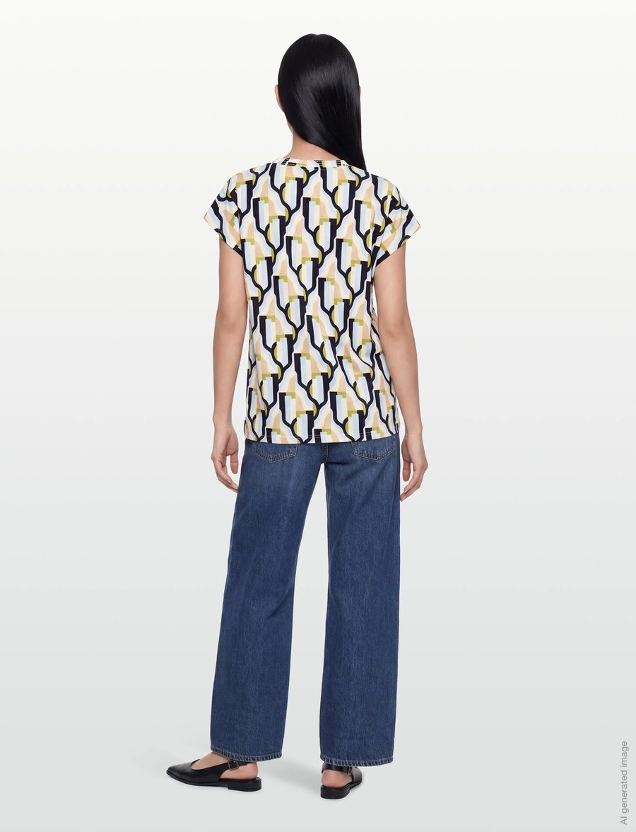 Soyaconcept - SC-FELICITY AOP - kurzärmelige blusen - 6250 windsurfer combi - 4