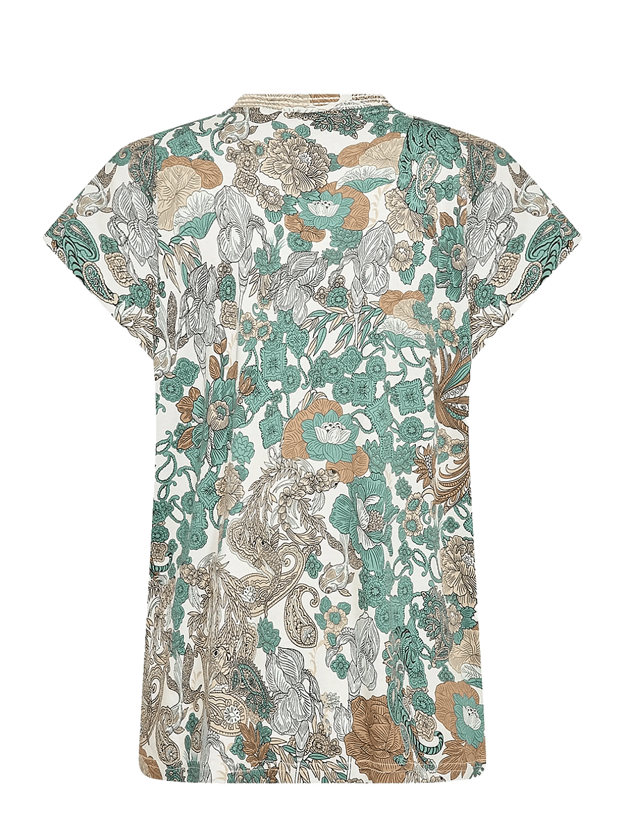 Soyaconcept - SC-FELICITY AOP - t-shirts - 7505c frosty spruce combi - 2