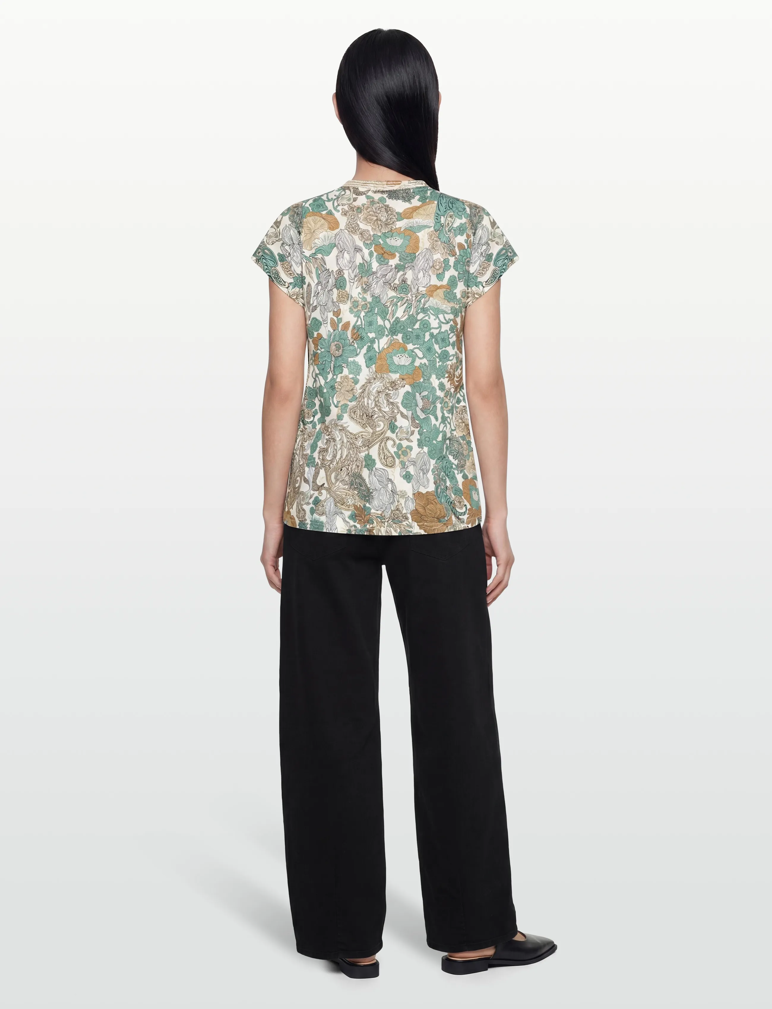 Soyaconcept - SC-FELICITY AOP - t-shirts - 7505c frosty spruce combi - 4