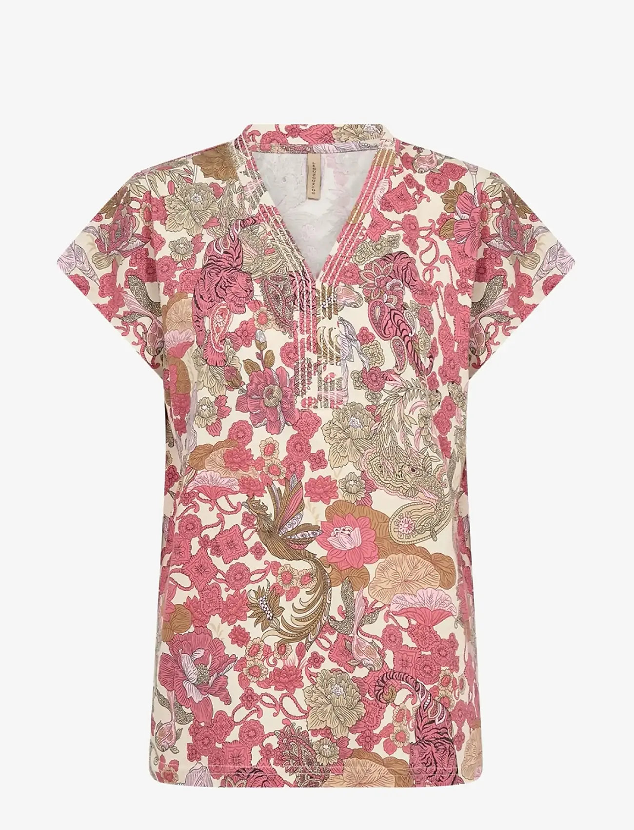 Soyaconcept - SC-FELICITY AOP - t-shirts - 4390 rapture rose combi - 0