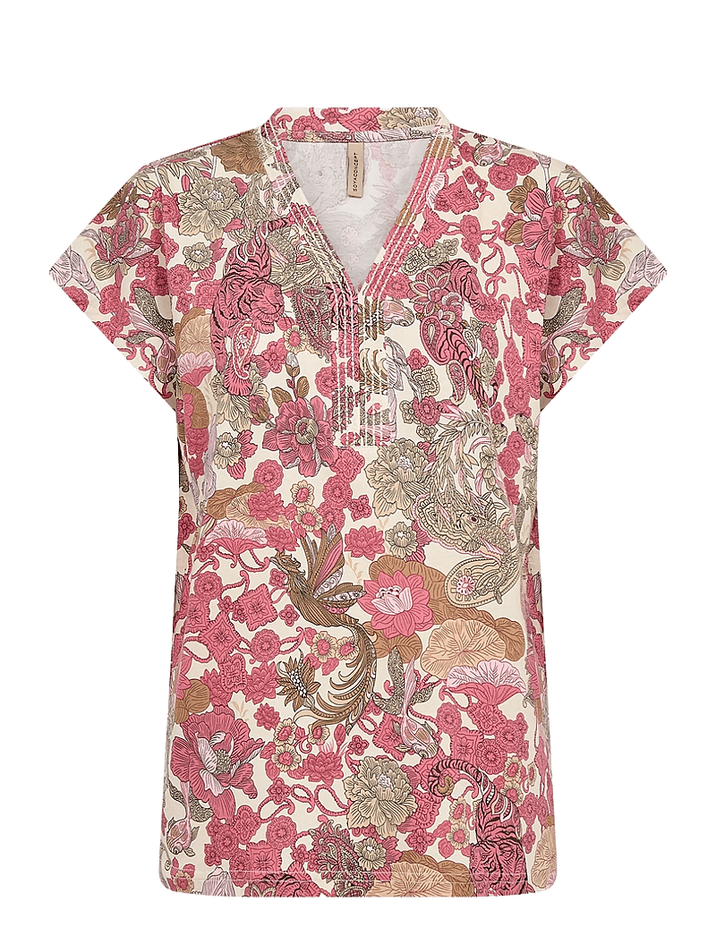 Soyaconcept - SC-FELICITY AOP - t-shirts - 4390 rapture rose combi - 0
