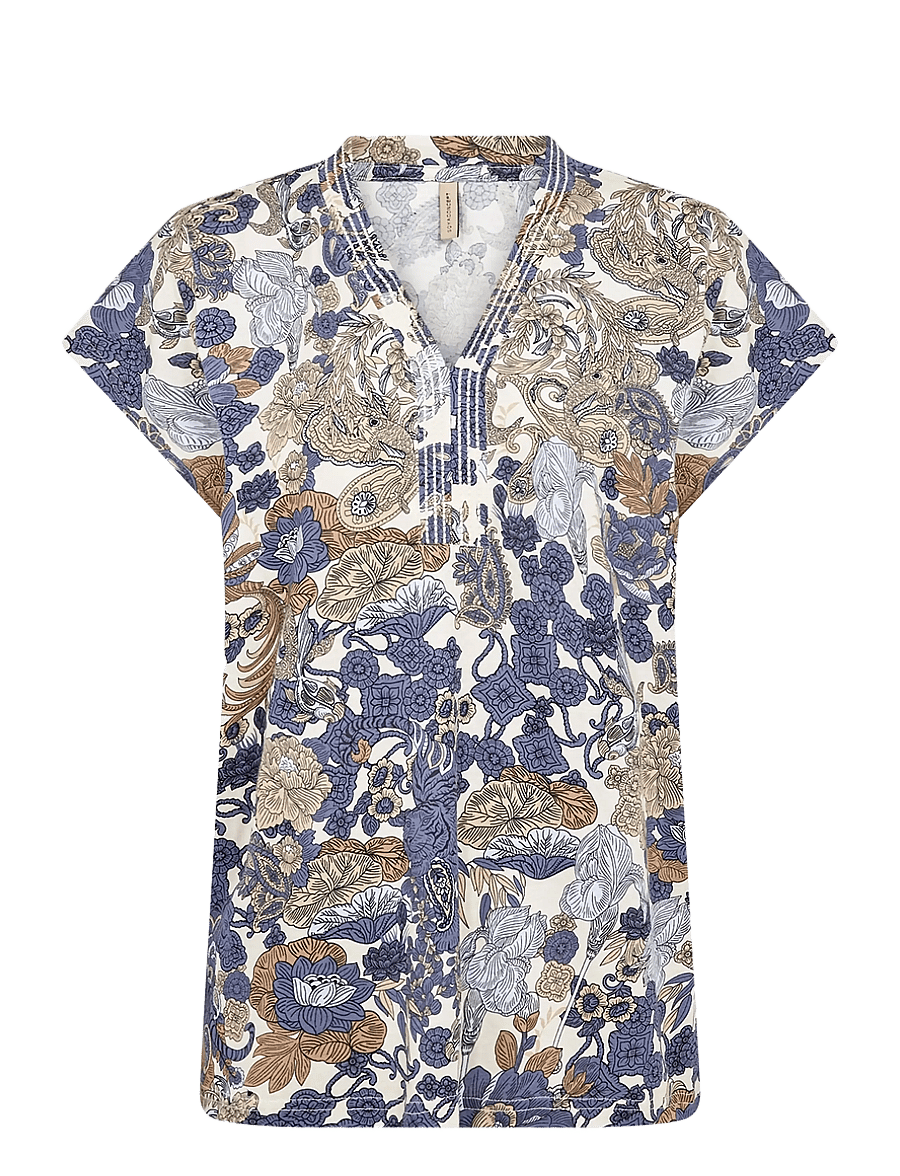 Soyaconcept - SC-FELICITY AOP - t-shirts - 6910 navy combi - 1