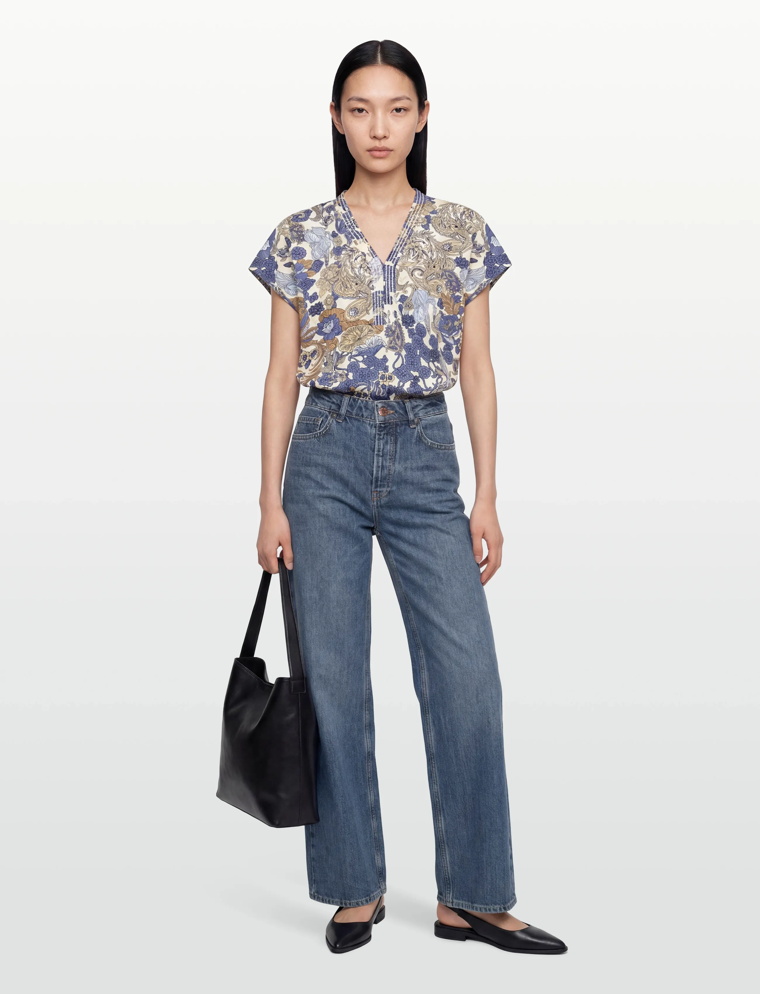 Soyaconcept - SC-FELICITY AOP - t-shirts - 6910 navy combi - 0
