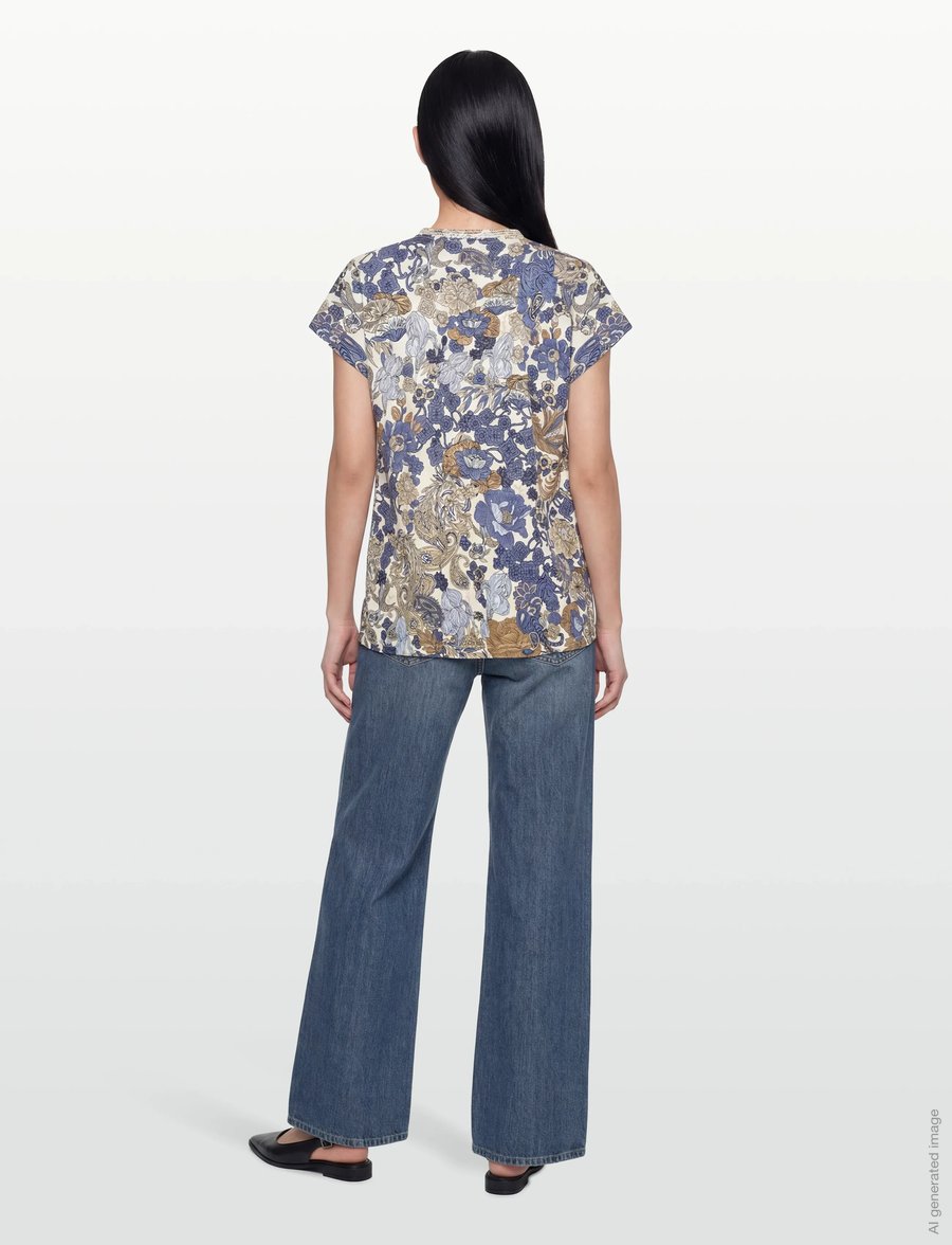 Soyaconcept - SC-FELICITY AOP - t-shirts - 6910 navy combi - 4
