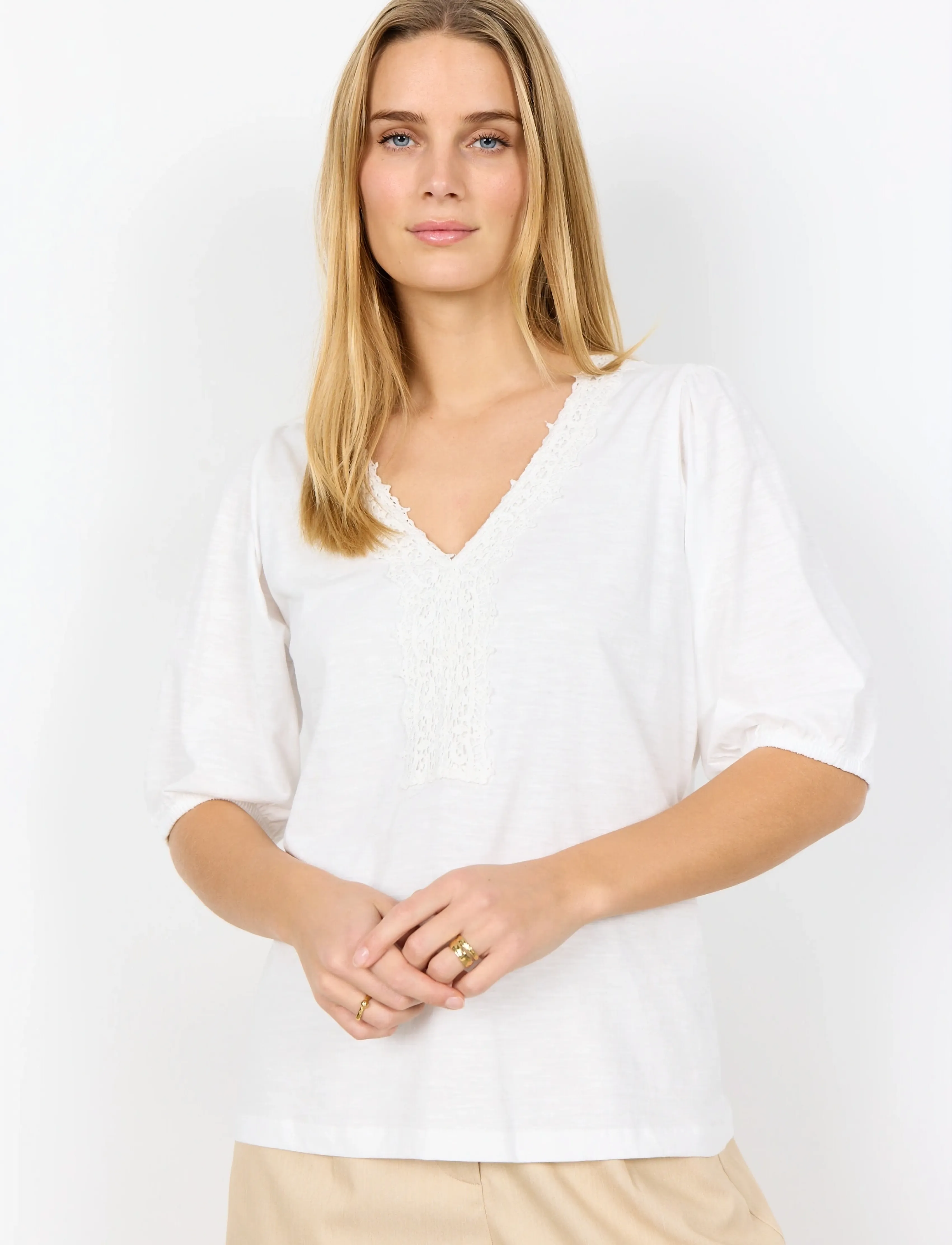 Soyaconcept Sc-Babette, XS, T-shirts & Oberteile, Weiß - Short-sleeved, Frauen