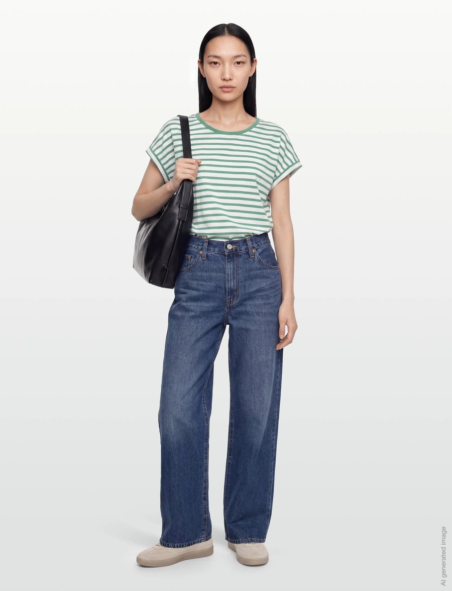 Soyaconcept - SC-RINA STRIPE - t-shirts - 7505c frosty spruce combi - 0