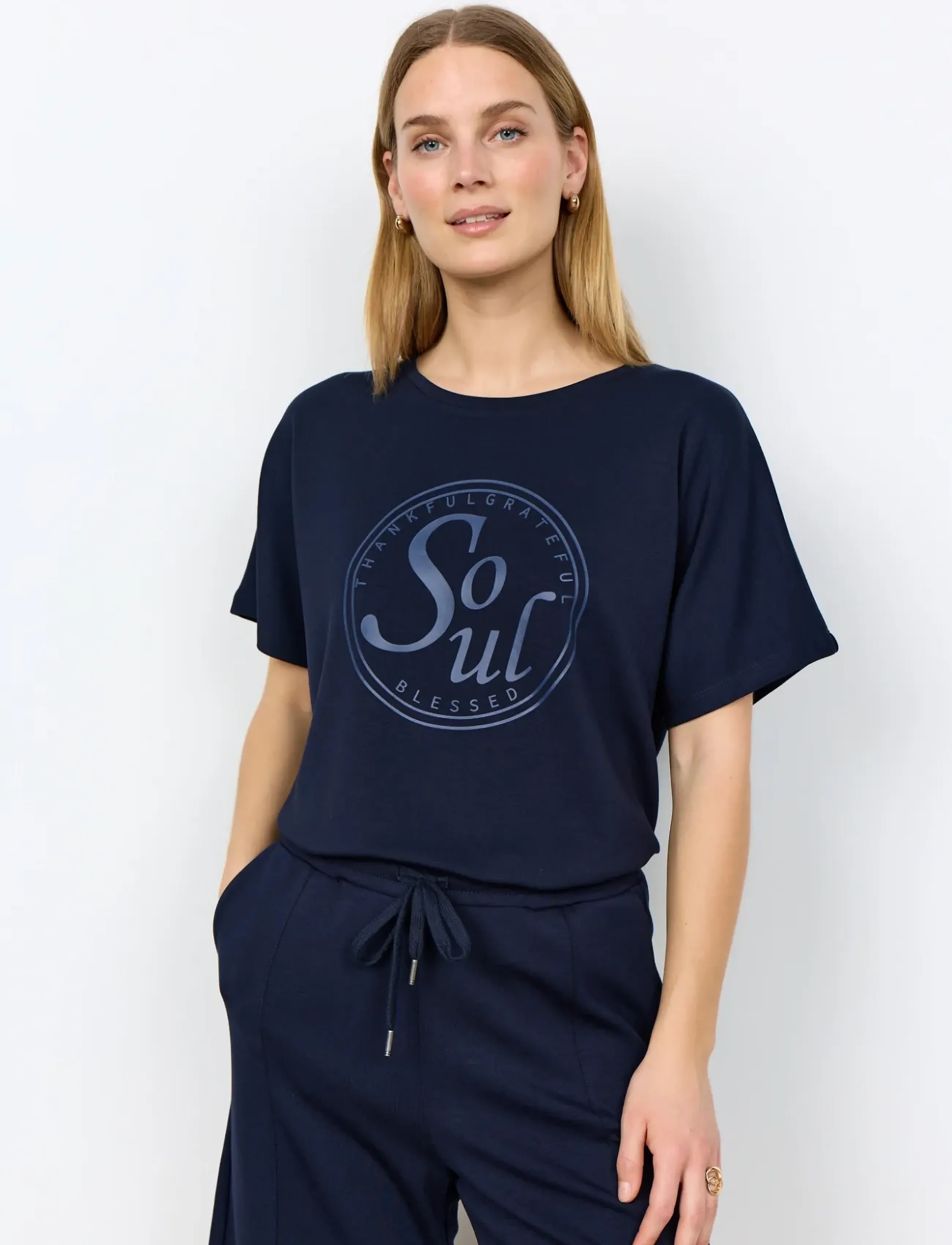 Soyaconcept Sc-Banu, M, T-shirts & Oberteile, Marineblau - Short-sleeved, Frauen
