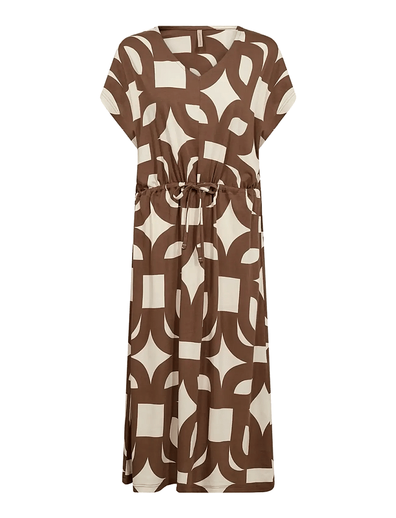 Soyaconcept - SC-FELICITY AOP - sommerkjoler - 8710 toffee combi - 1